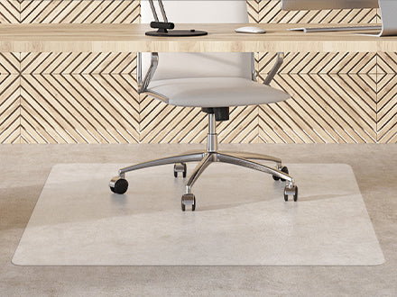 Tapis De Chaise Bureau 120x90cm - Antidérapant - Protection Sol - Réduction Bruit - Beige