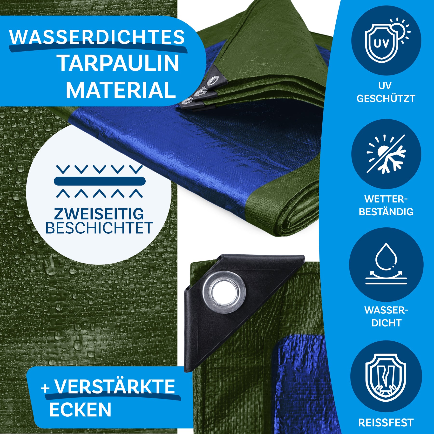 Tarpaulin | Extrêmement résistant à la déchirure | 240 g/m² | Nombreuses variantes