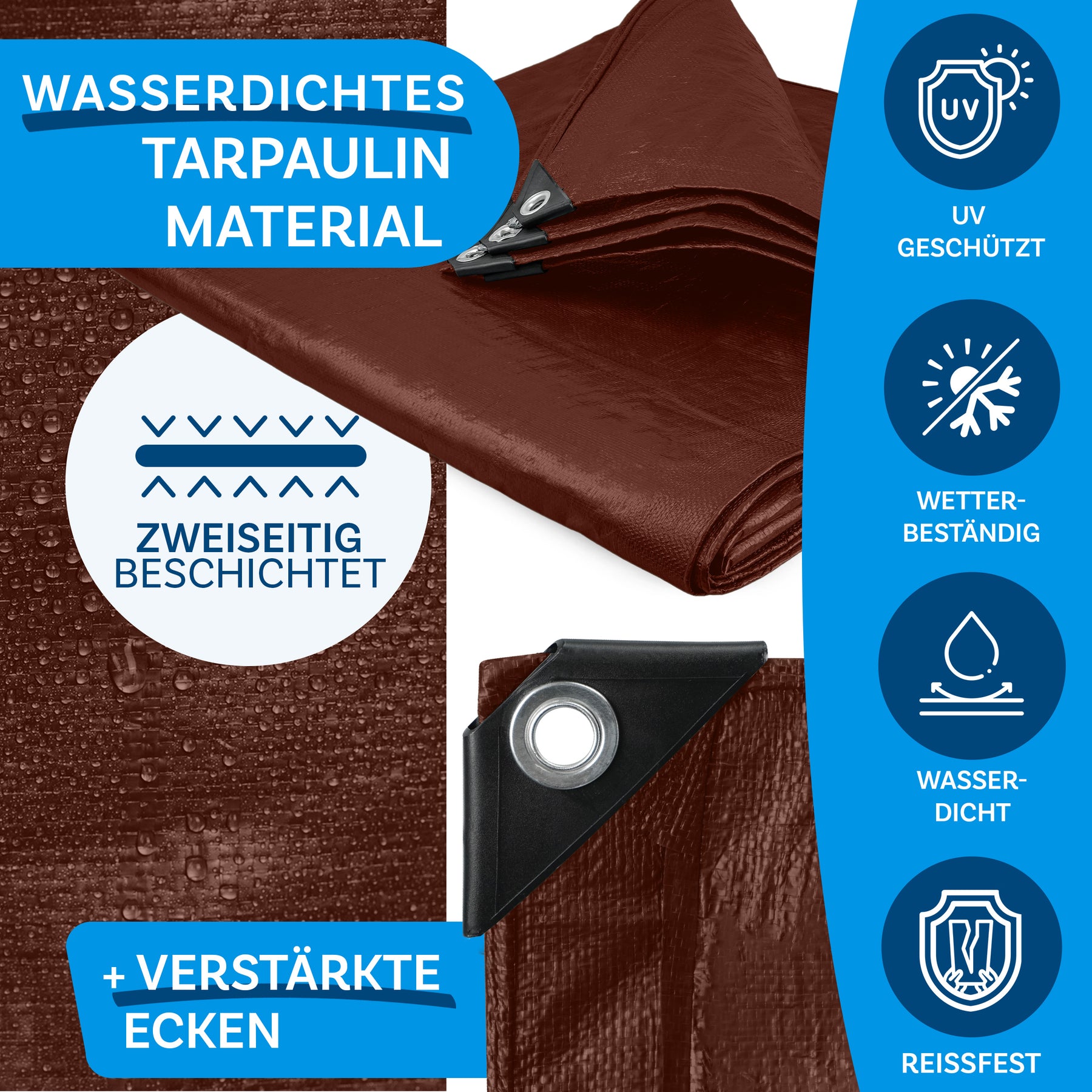 Tarpaulin | Extrêmement résistant à la déchirure | 240 g/m² | Nombreuses variantes