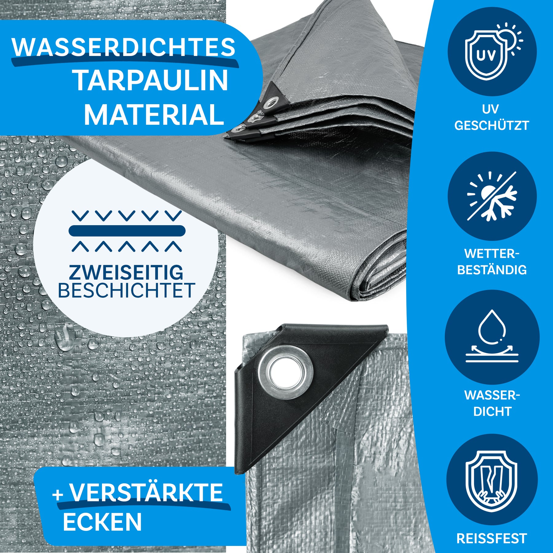 Tarpaulin | Extrêmement résistant à la déchirure | 240 g/m² | Nombreuses variantes