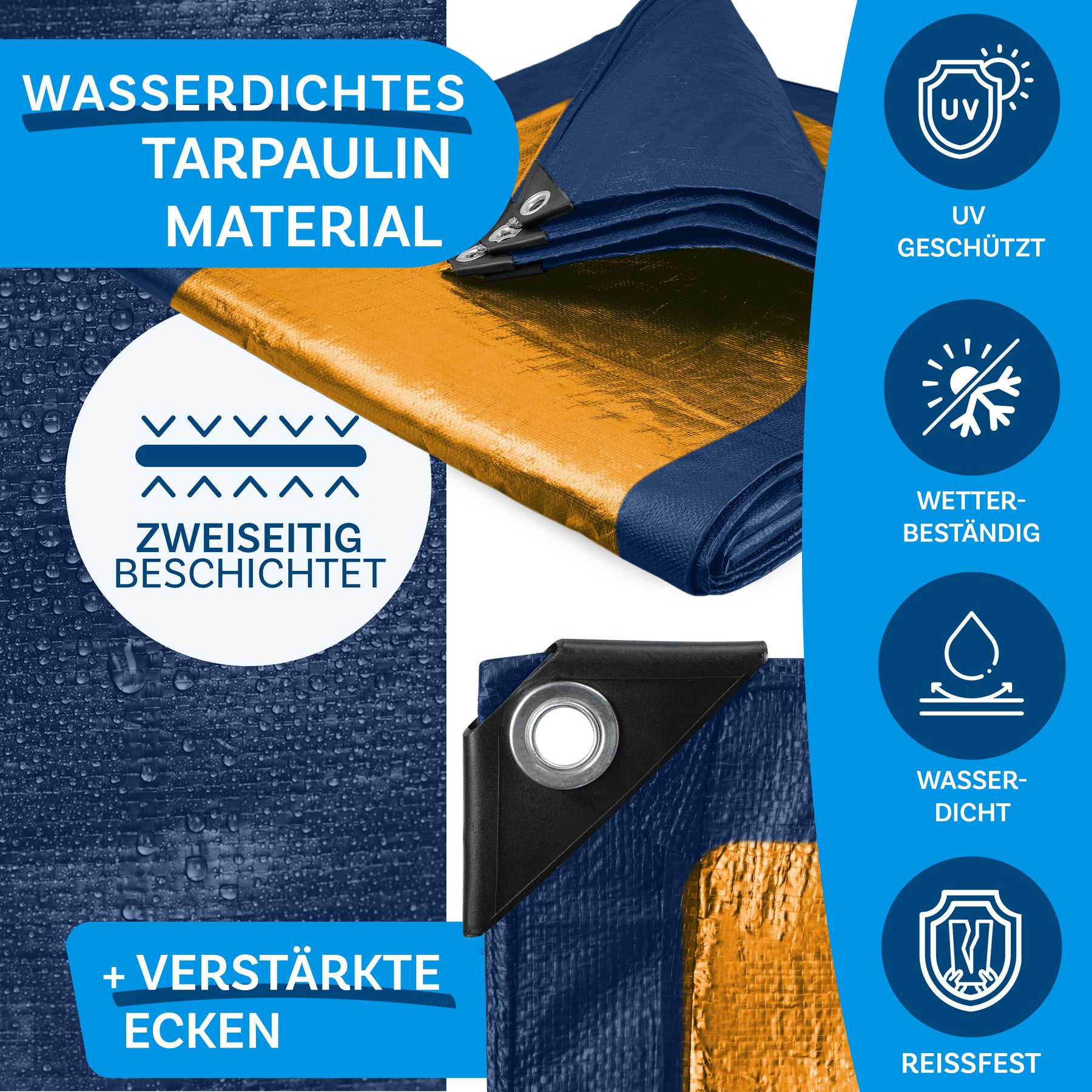 Tarpaulin | Extrêmement résistant à la déchirure | 240 g/m² | Nombreuses variantes