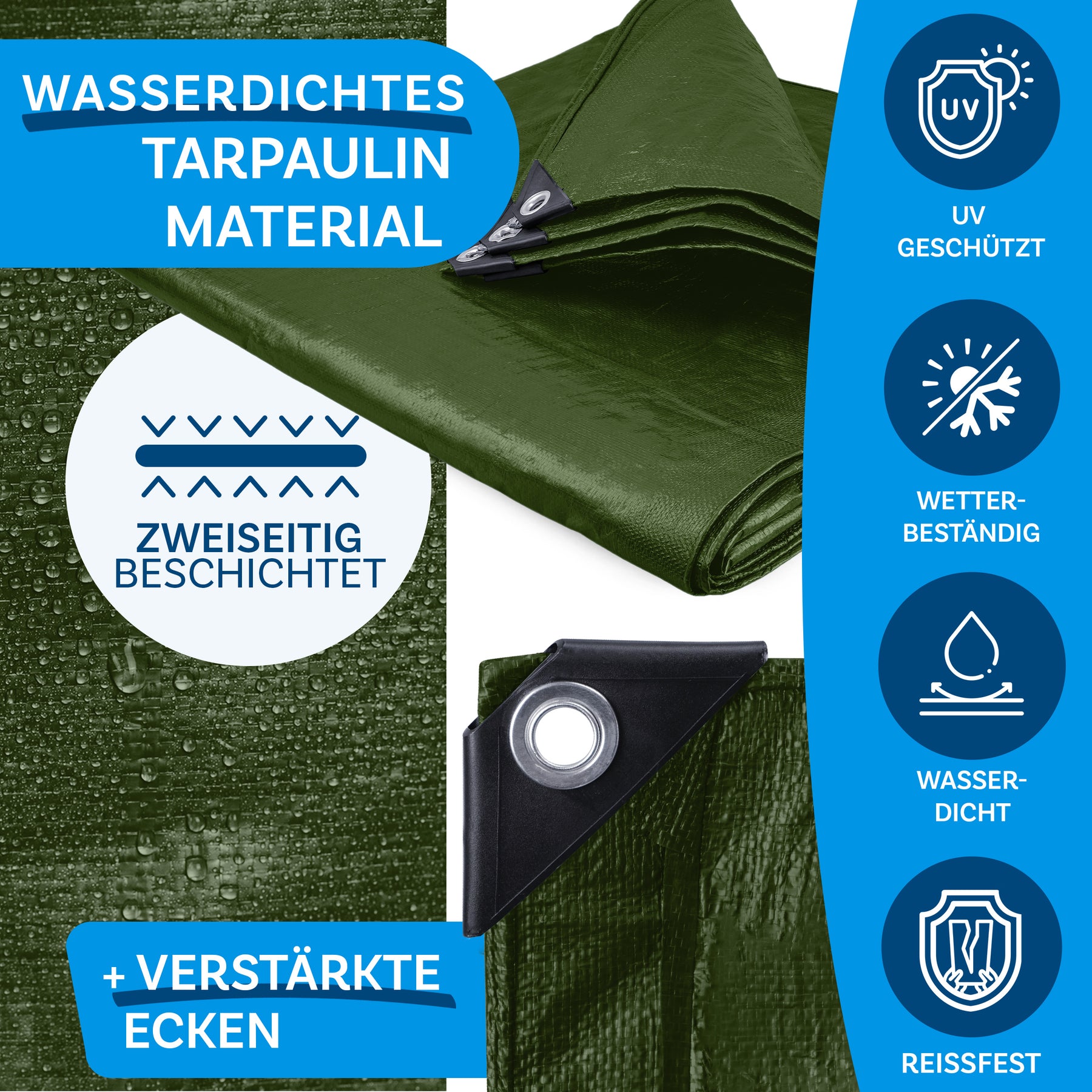Tarpaulin | Extrêmement résistant à la déchirure | 240 g/m² | Nombreuses variantes