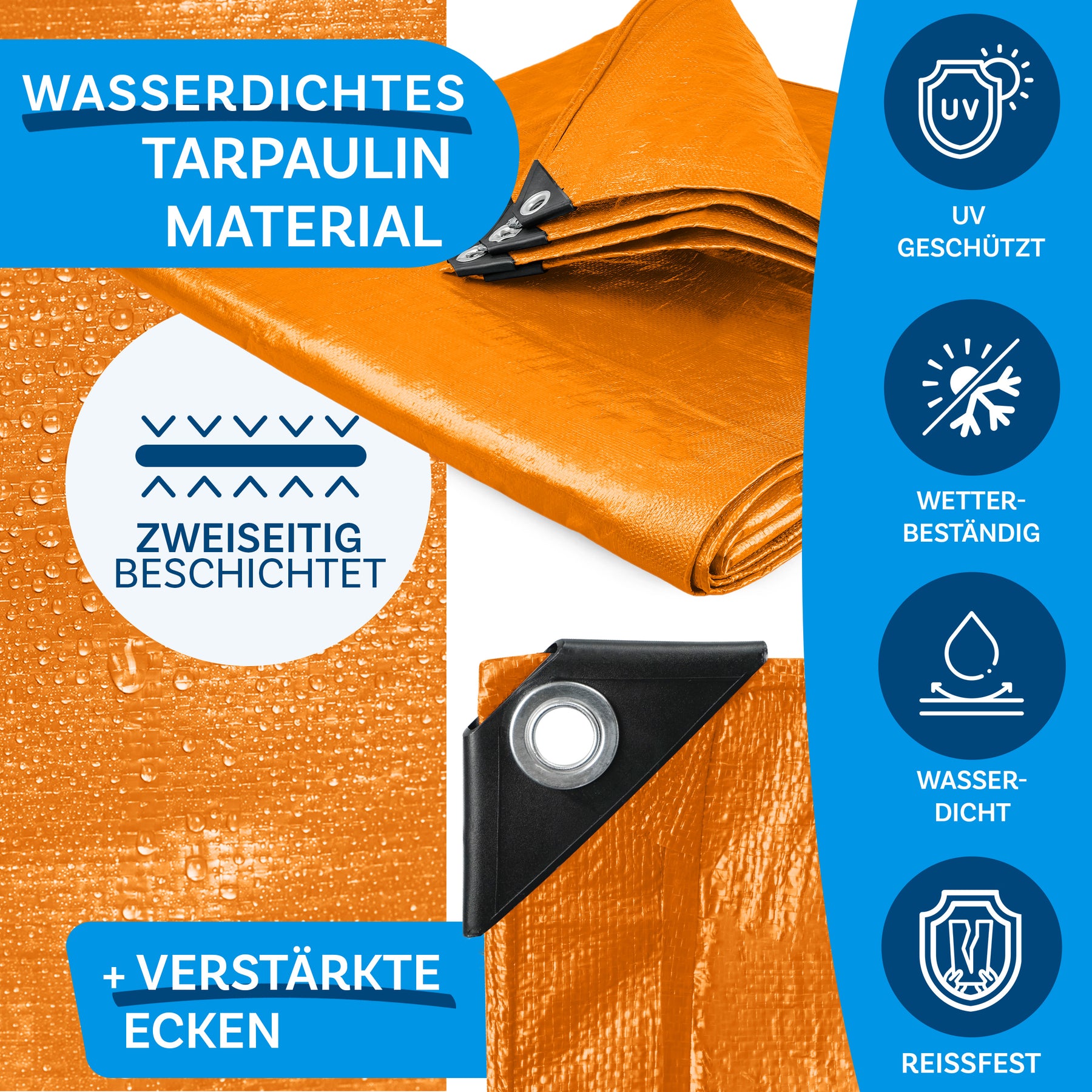 Tarpaulin | Extrêmement résistant à la déchirure | 240 g/m² | Nombreuses variantes
