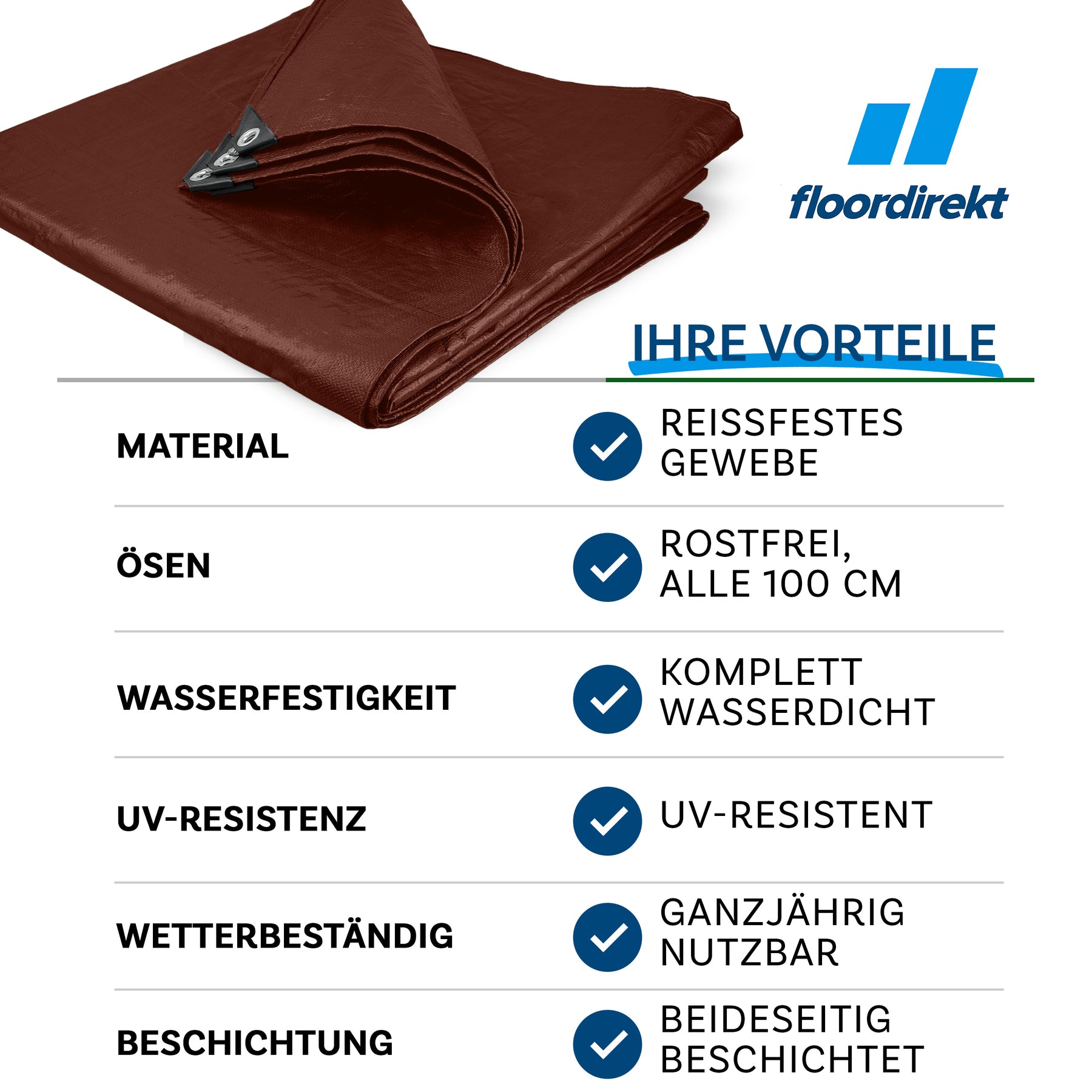 Tarpaulin | Extrêmement résistant à la déchirure | 240 g/m² | Nombreuses variantes
