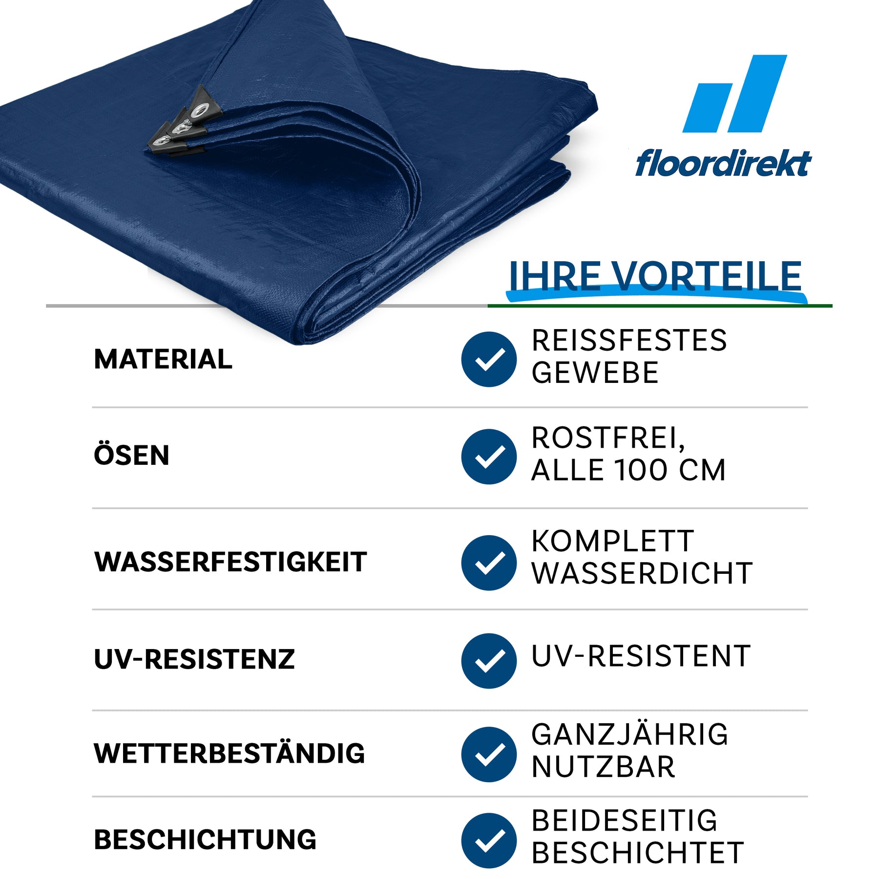 Tarpaulin | Extrêmement résistant à la déchirure | 240 g/m² | Nombreuses variantes