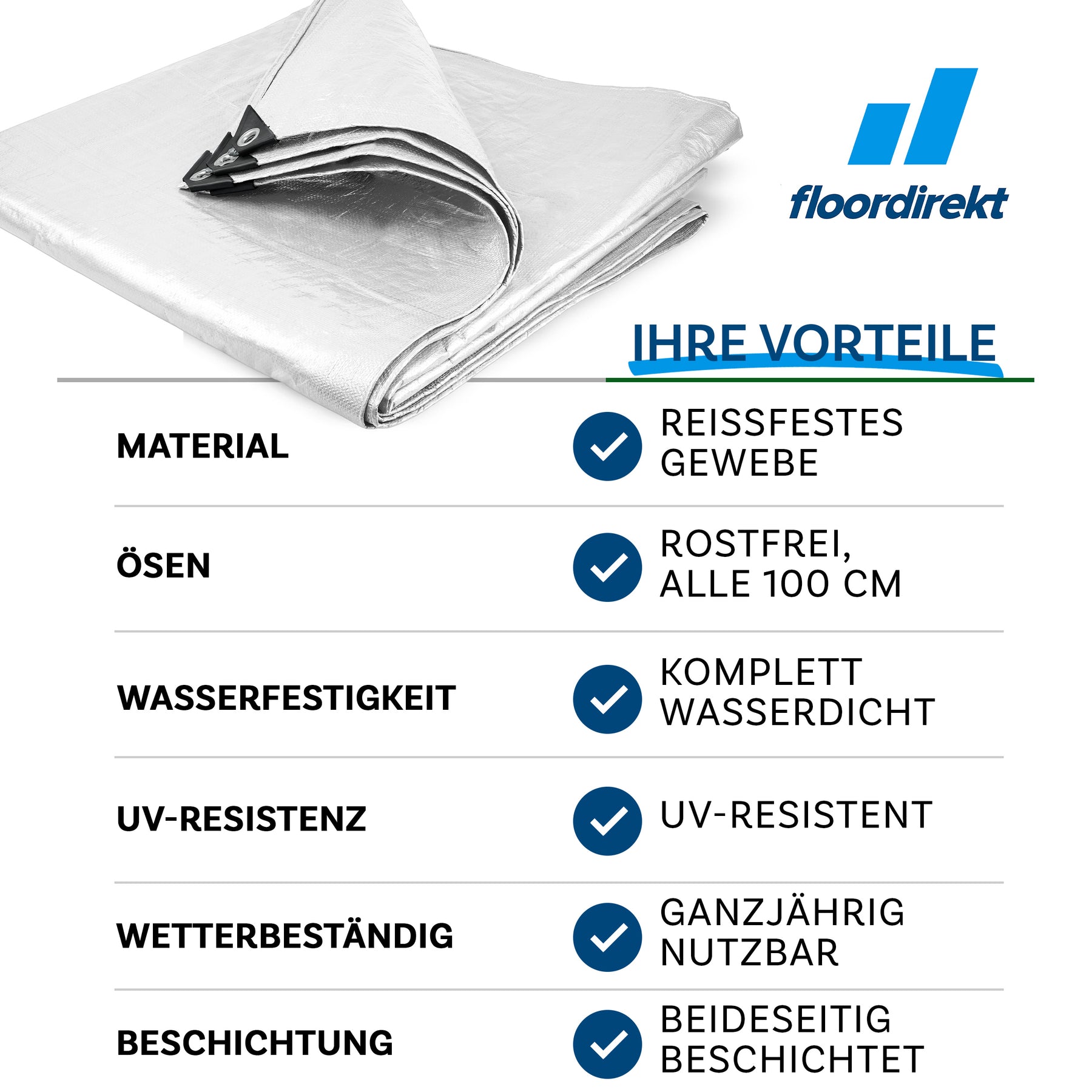 Tarpaulin | Extrêmement résistant à la déchirure | 240 g/m² | Nombreuses variantes