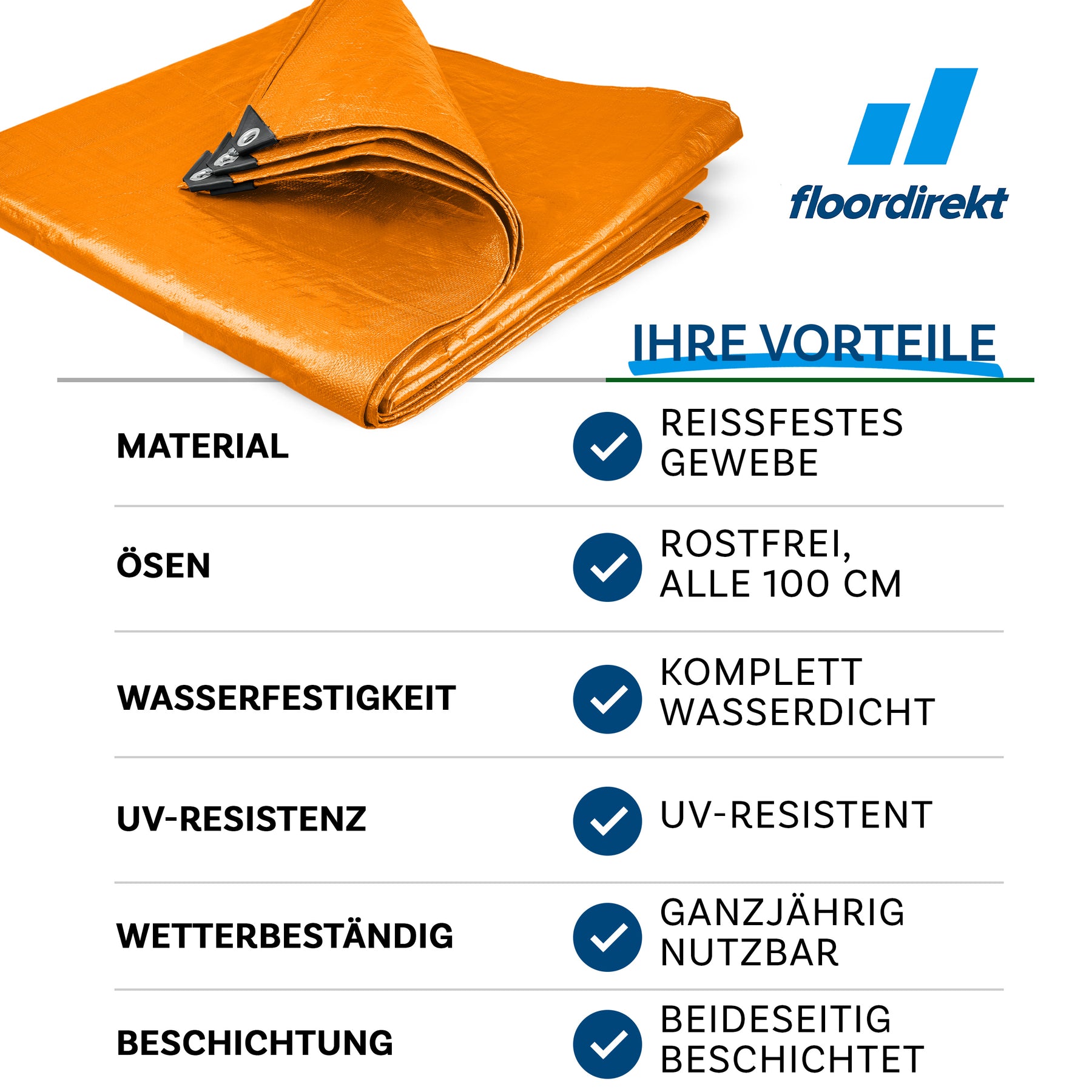 Tarpaulin | Extrêmement résistant à la déchirure | 240 g/m² | Nombreuses variantes