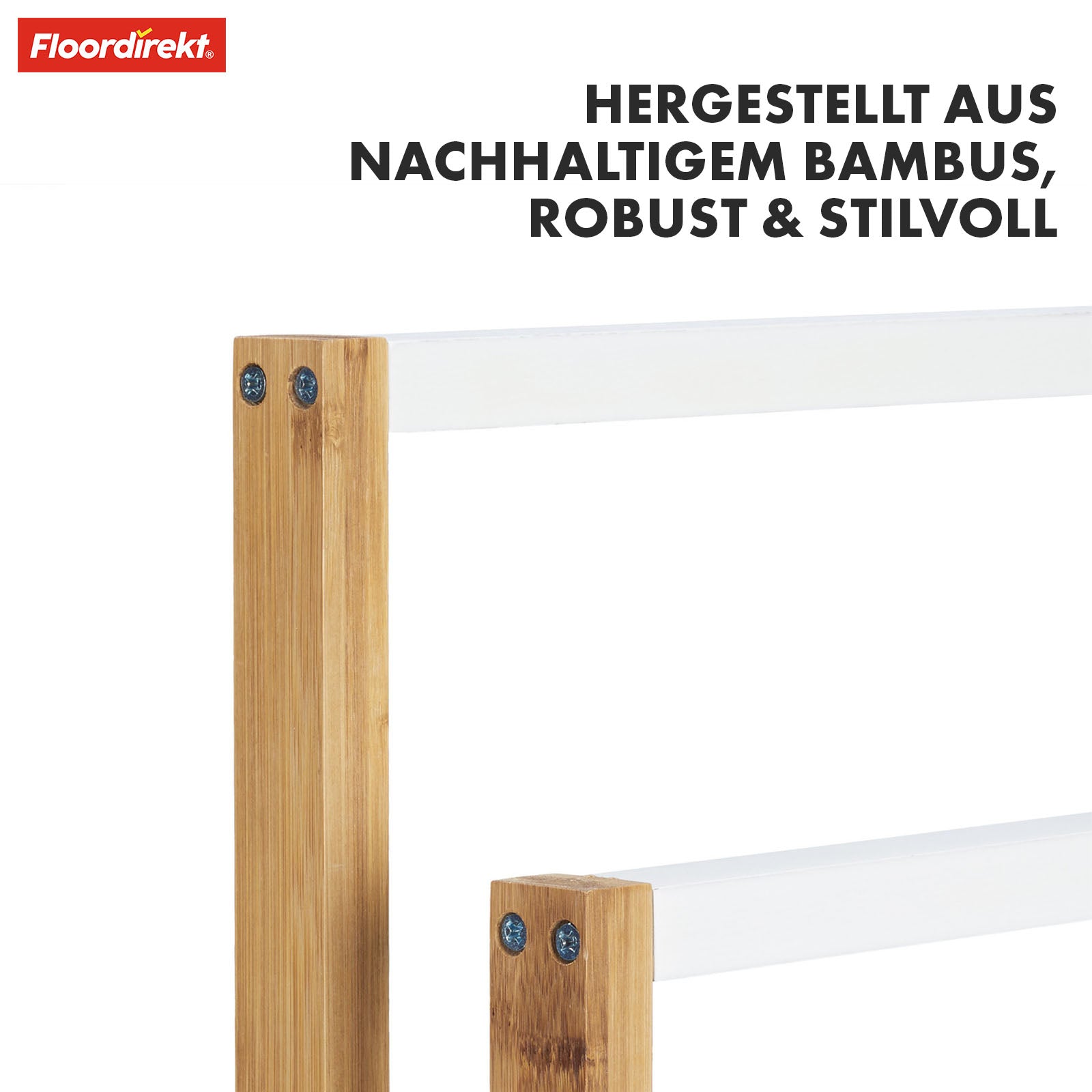 Porte-serviettes en bambou | Kentucky | Porte-serviettes élégant avec 3 barres décalées