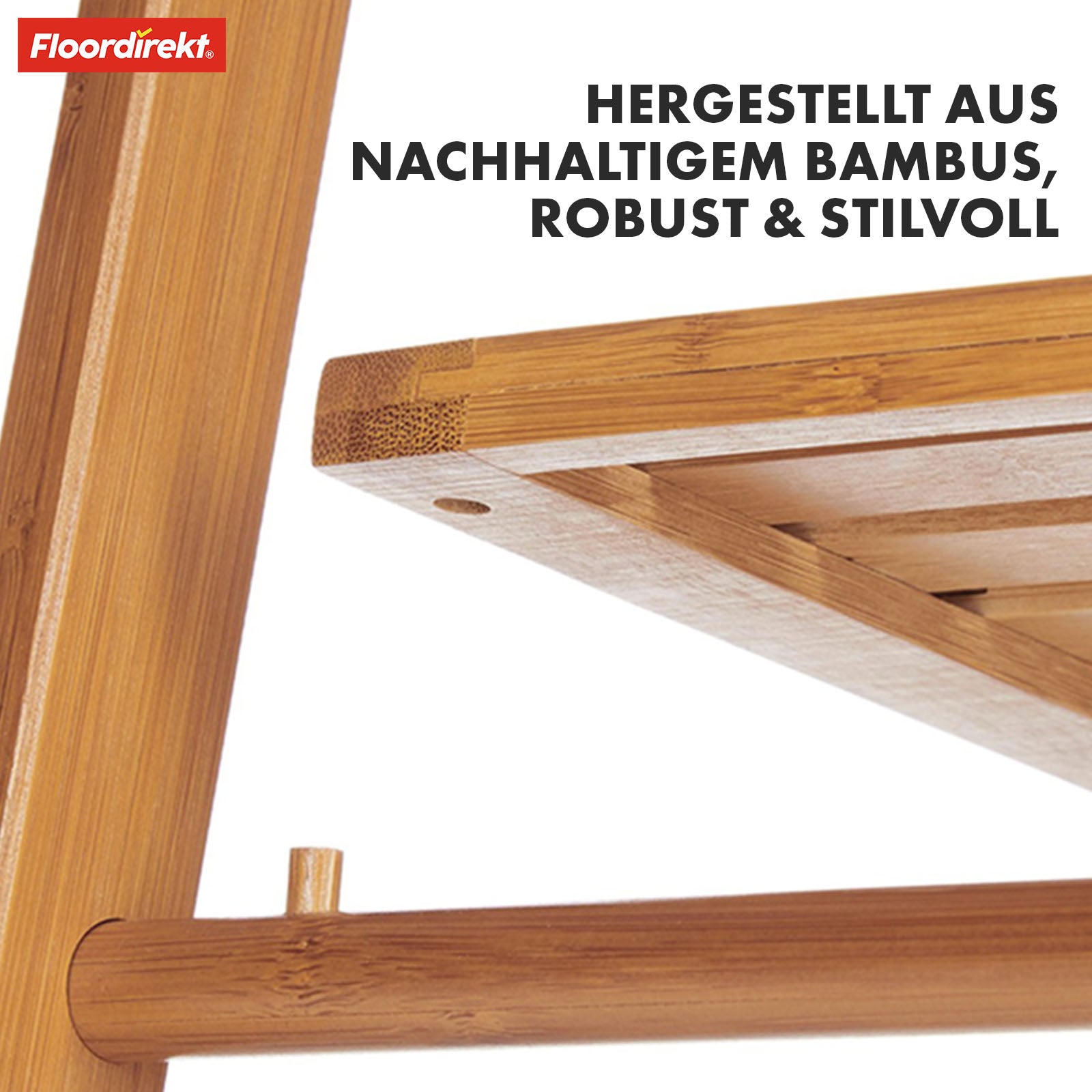 Porte-serviettes en bambou | Minnesota | Porte-serviettes pliable avec étagères