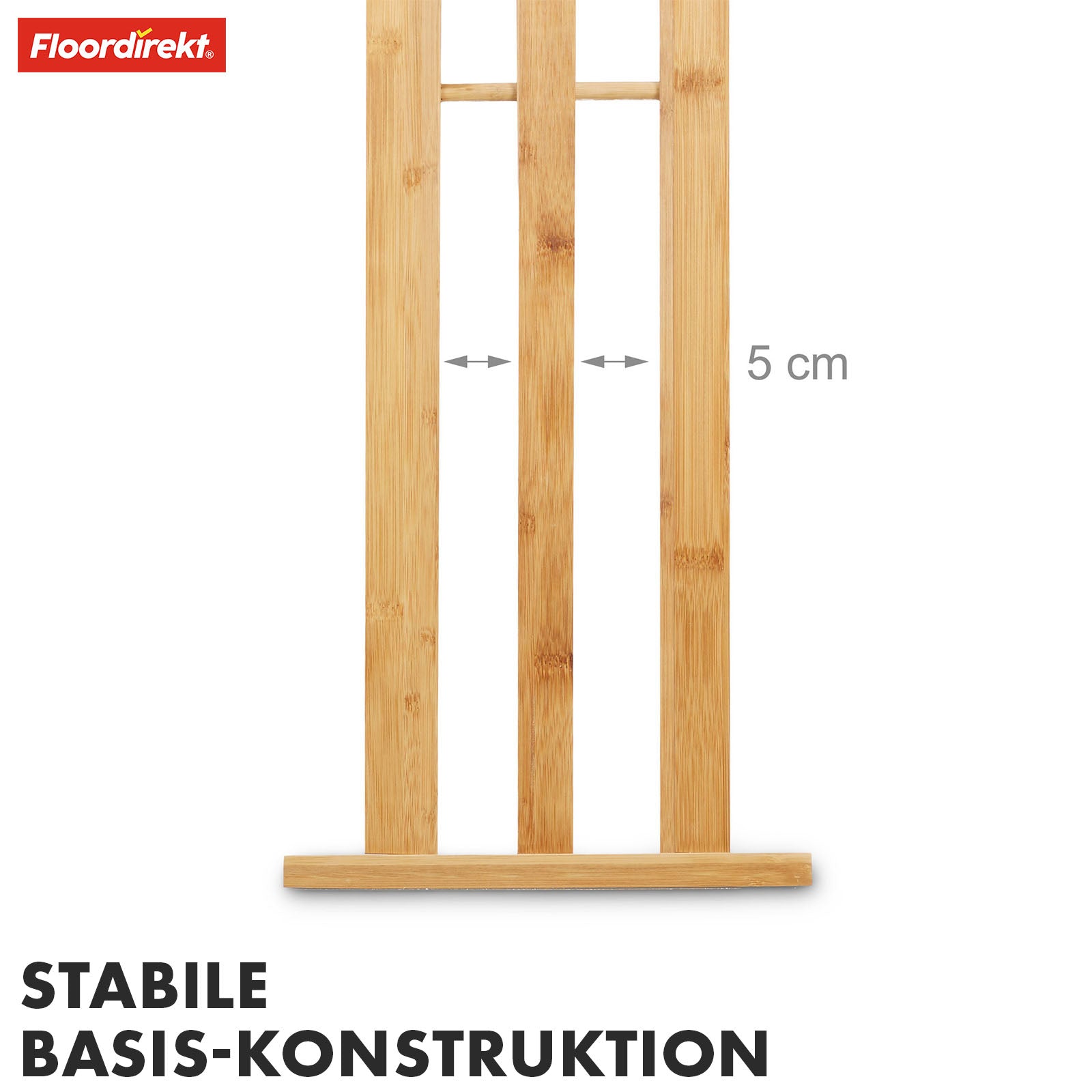 Porte-serviettes en bambou | Kentucky | Porte-serviettes élégant avec 3 barres décalées