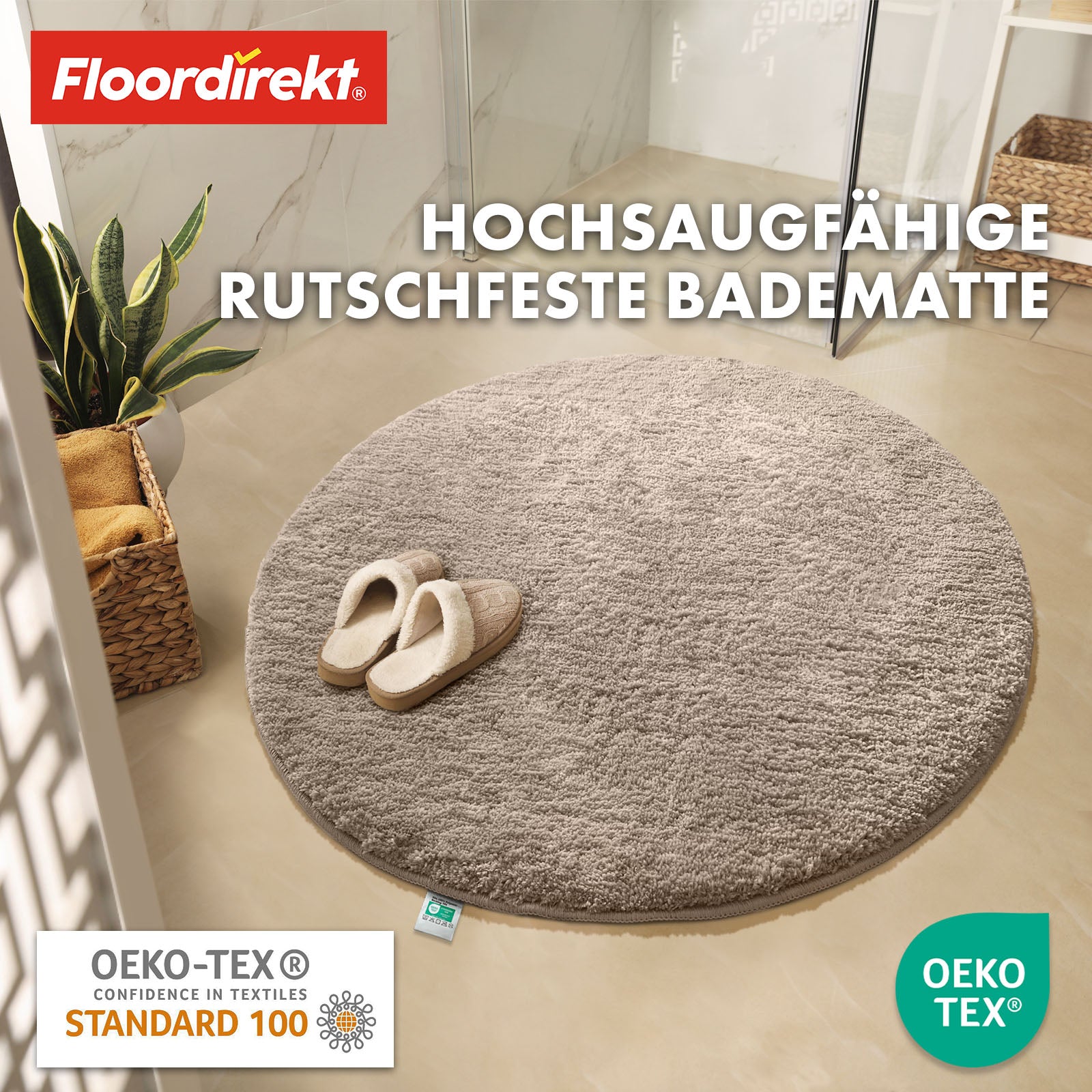 Tapis de bain | Sky | Tapis de bain rond | Confort dense et moelleux pour votre maison