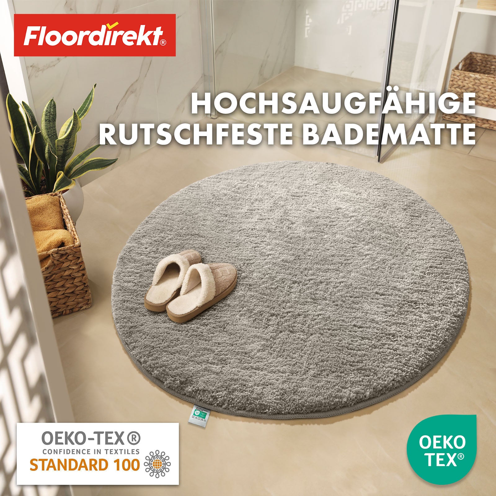 Tapis de bain | Sky | Tapis de bain rond | Confort dense et moelleux pour votre maison