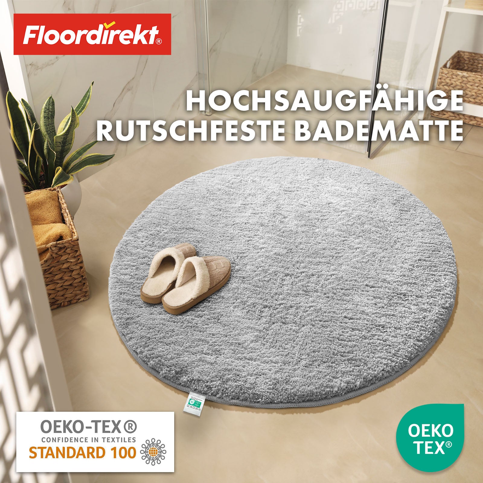 Tapis de bain | Sky | Tapis de bain rond | Confort dense et moelleux pour votre maison