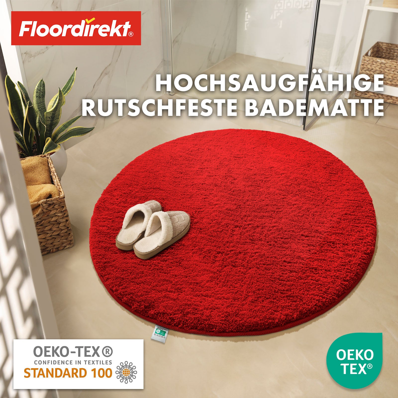 Tapis de bain | Sky | Tapis de bain rond | Confort dense et moelleux pour votre maison