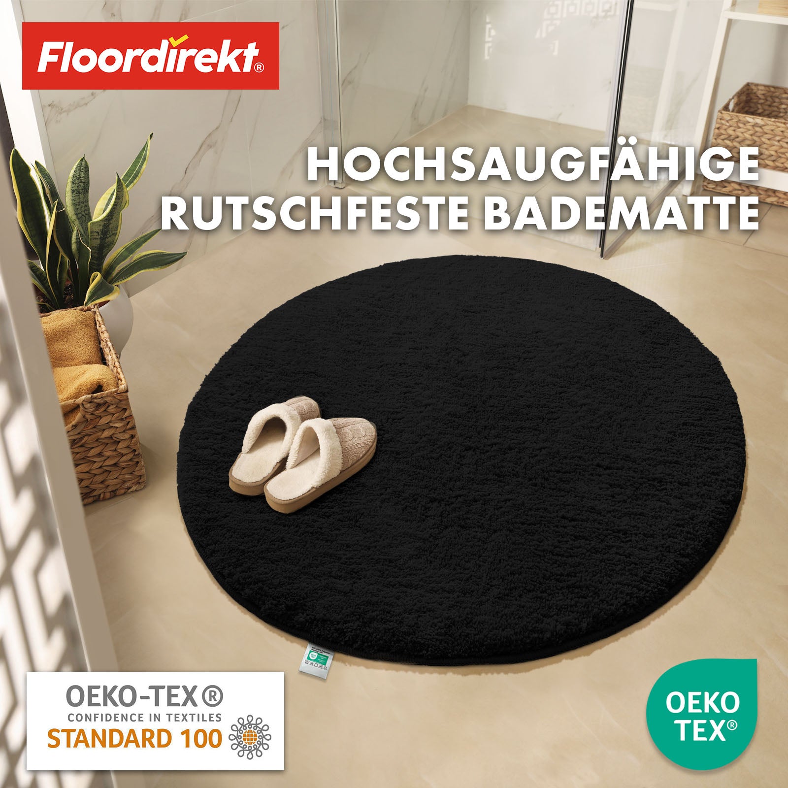 Tapis de bain | Sky | Tapis de bain rond | Confort dense et moelleux pour votre maison