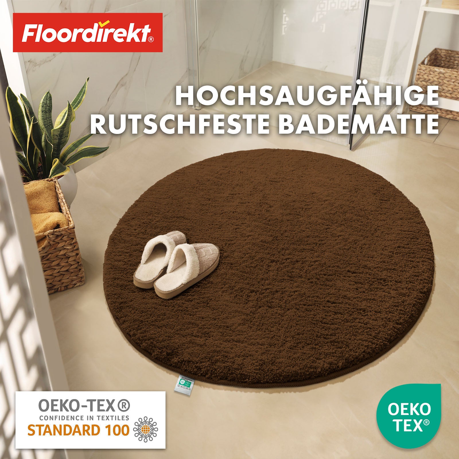 Tapis de bain | Sky | Tapis de bain rond | Confort dense et moelleux pour votre maison