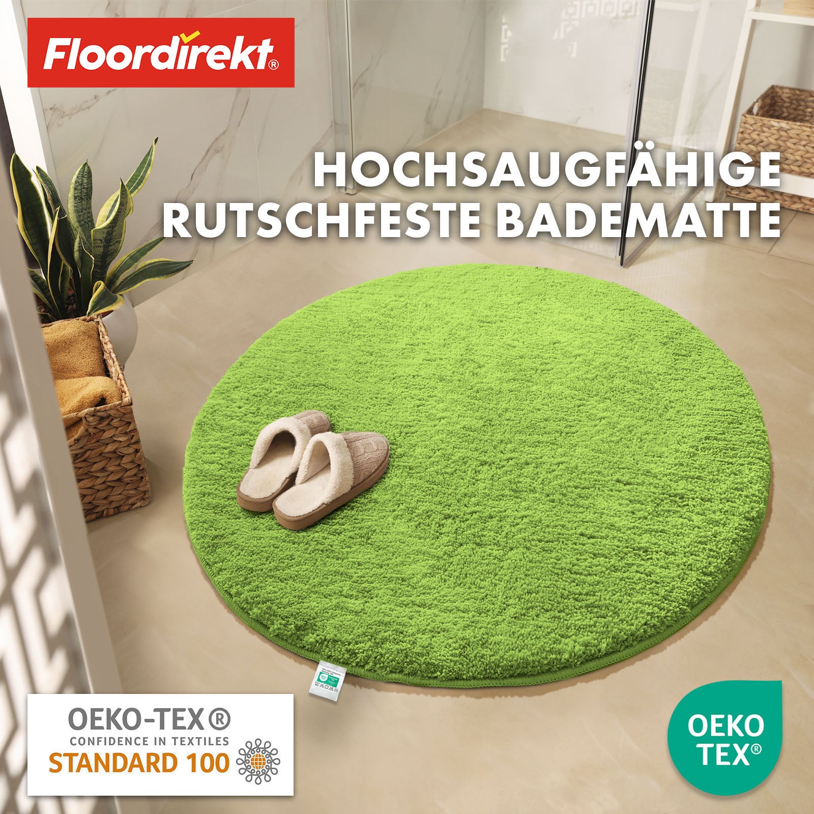 Tapis de bain | Sky | Tapis de bain rond | Confort dense et moelleux pour votre maison