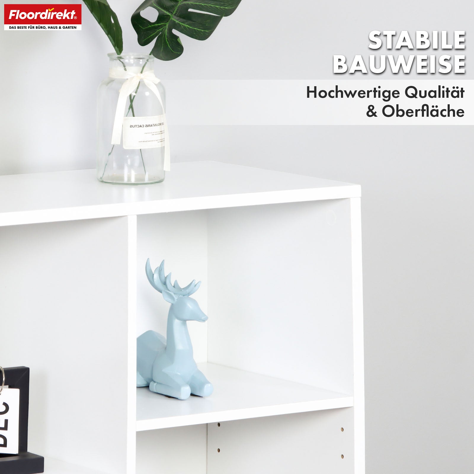 Bibliothèque | Arkansas | Étagère sur pied en MDF blanc avec 5-9 compartiments pour livres et accessoires de maison