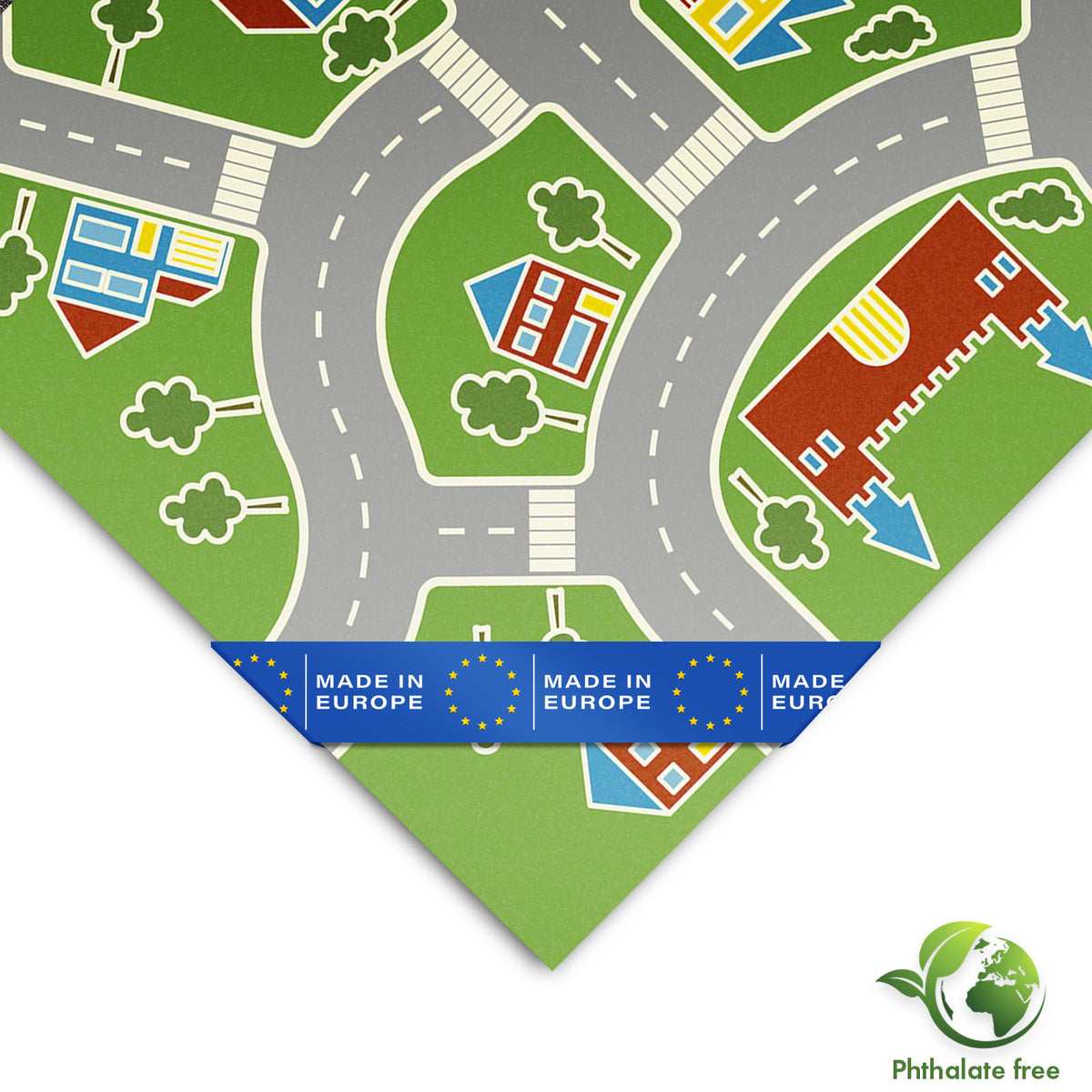 Revêtement de sol CV | Roadtrip 547M | Revêtement de sol vinyle pour enfants avec paysage routier