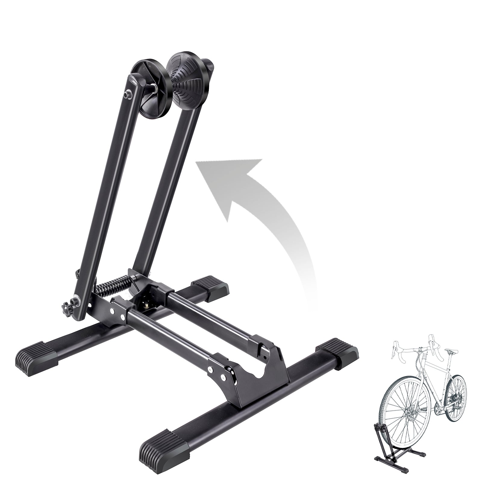 Support vélo au sol | Finn | Support en acier pliable pour vélos de 20" à 29" | Compact et stable
