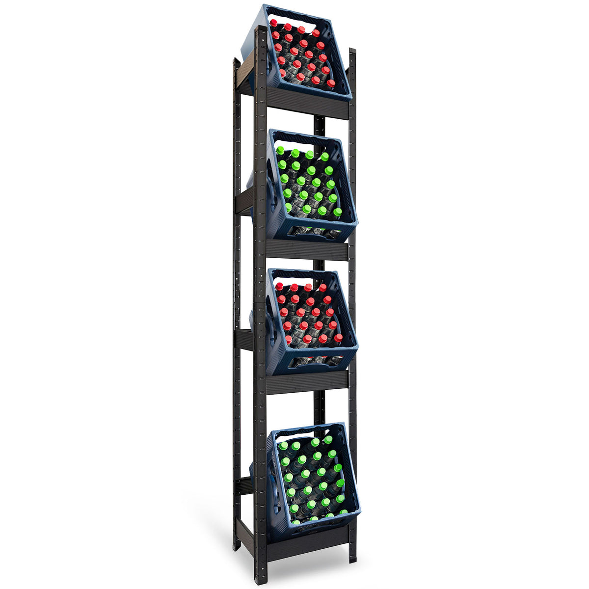 Support pour casiers à bouteilles | Osaka | Étagère pour casiers à boissons en acier peint par poudrage pour 3 à 9 casiers