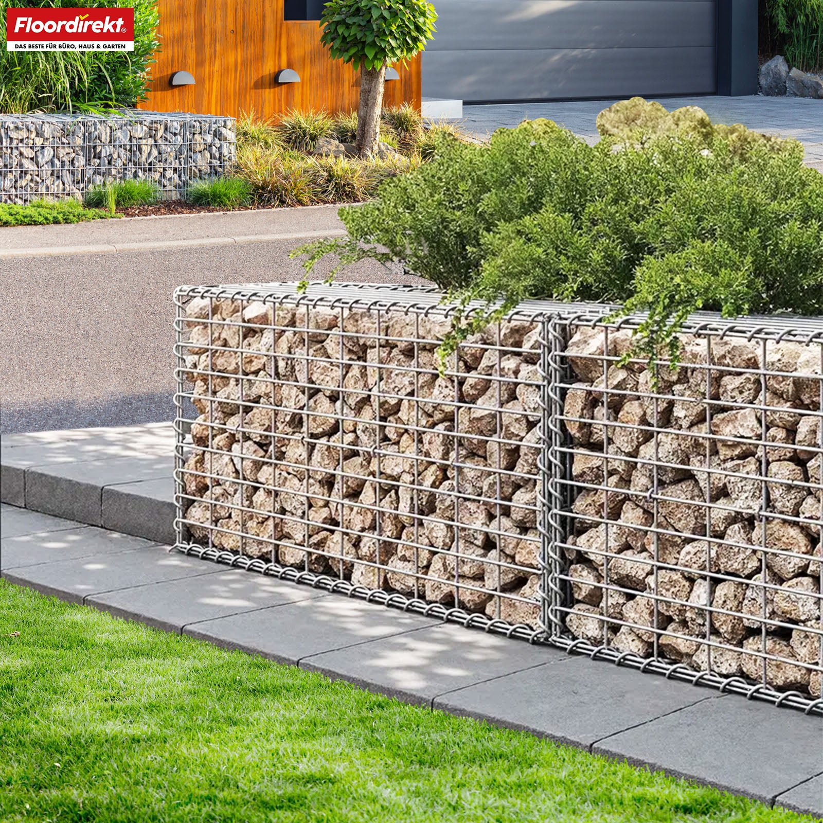 Panier de gabion | Lenox | Panier en acier galvanisé pour la protection visuelle décorative et les projets de jardinage