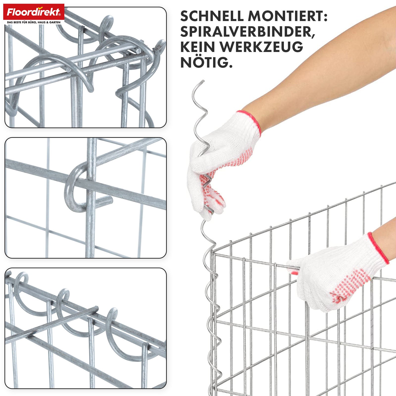 Panier de gabion | Lenox | Panier en acier galvanisé pour la protection visuelle décorative et les projets de jardinage