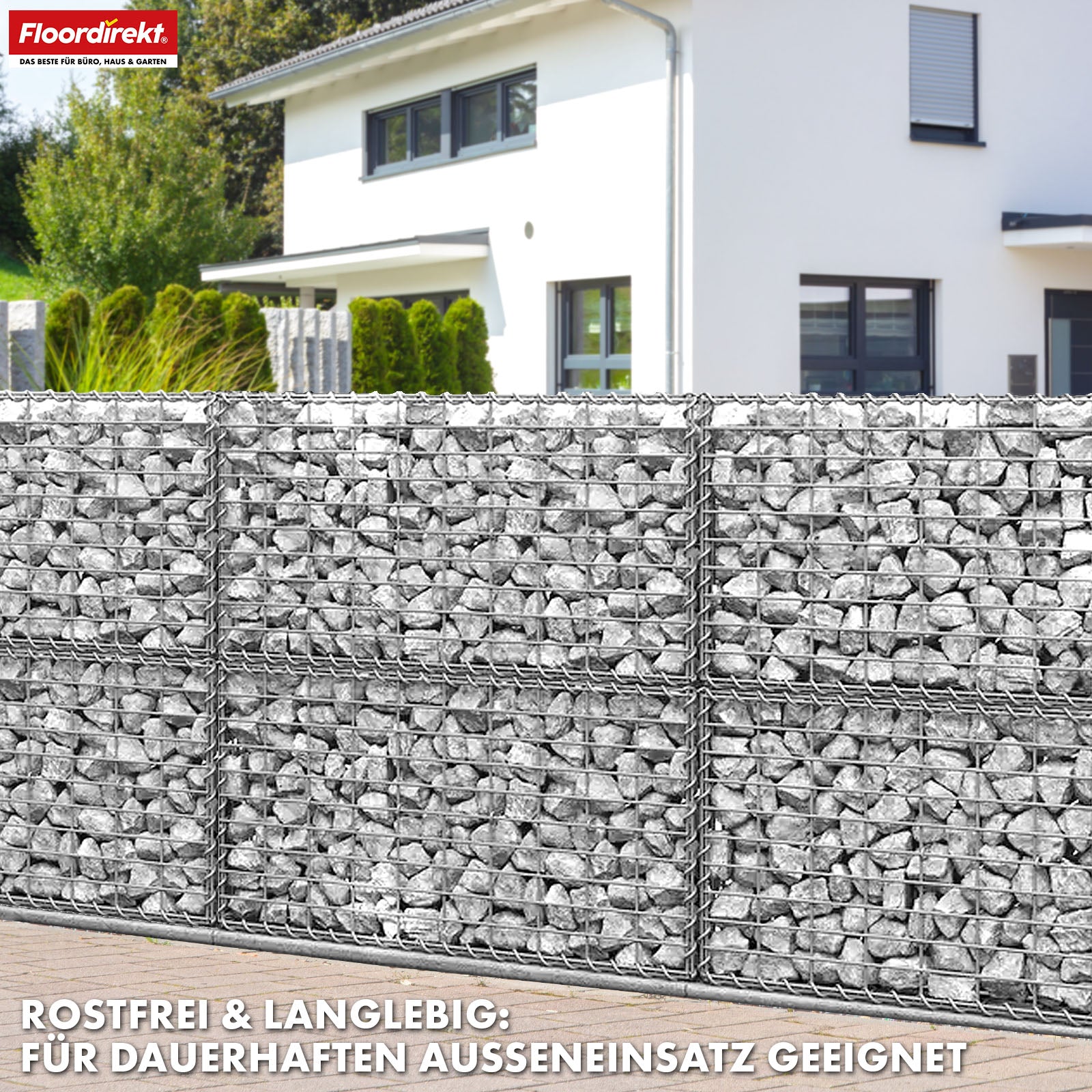 Panier de gabion | Lenox | Panier en acier galvanisé pour la protection visuelle décorative et les projets de jardinage