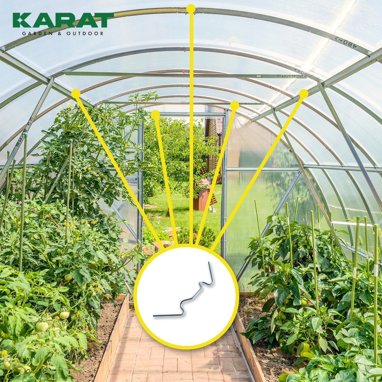 Agrafes de serre | Skava | Agrafes de montage pour l'horticulture | Set de 100 pièces | 9,5 x 3 cm