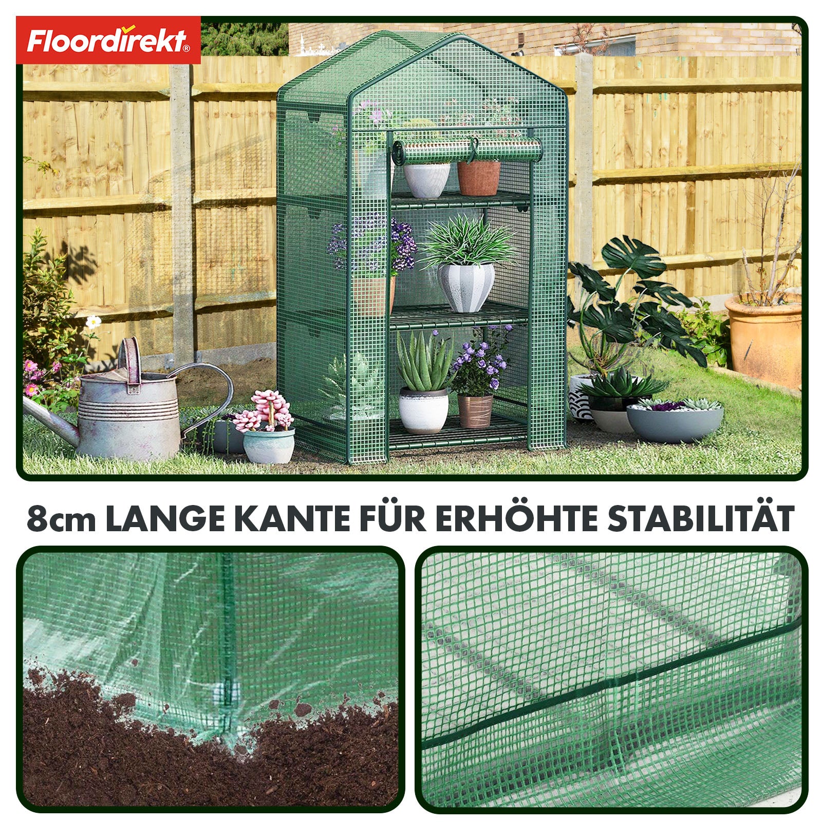 Serre | Bloom | Serre résistante aux intempéries avec cadre en acier robuste | Maison de plantes compacte avec 2, 3 ou 4 niveaux de rangement au choix