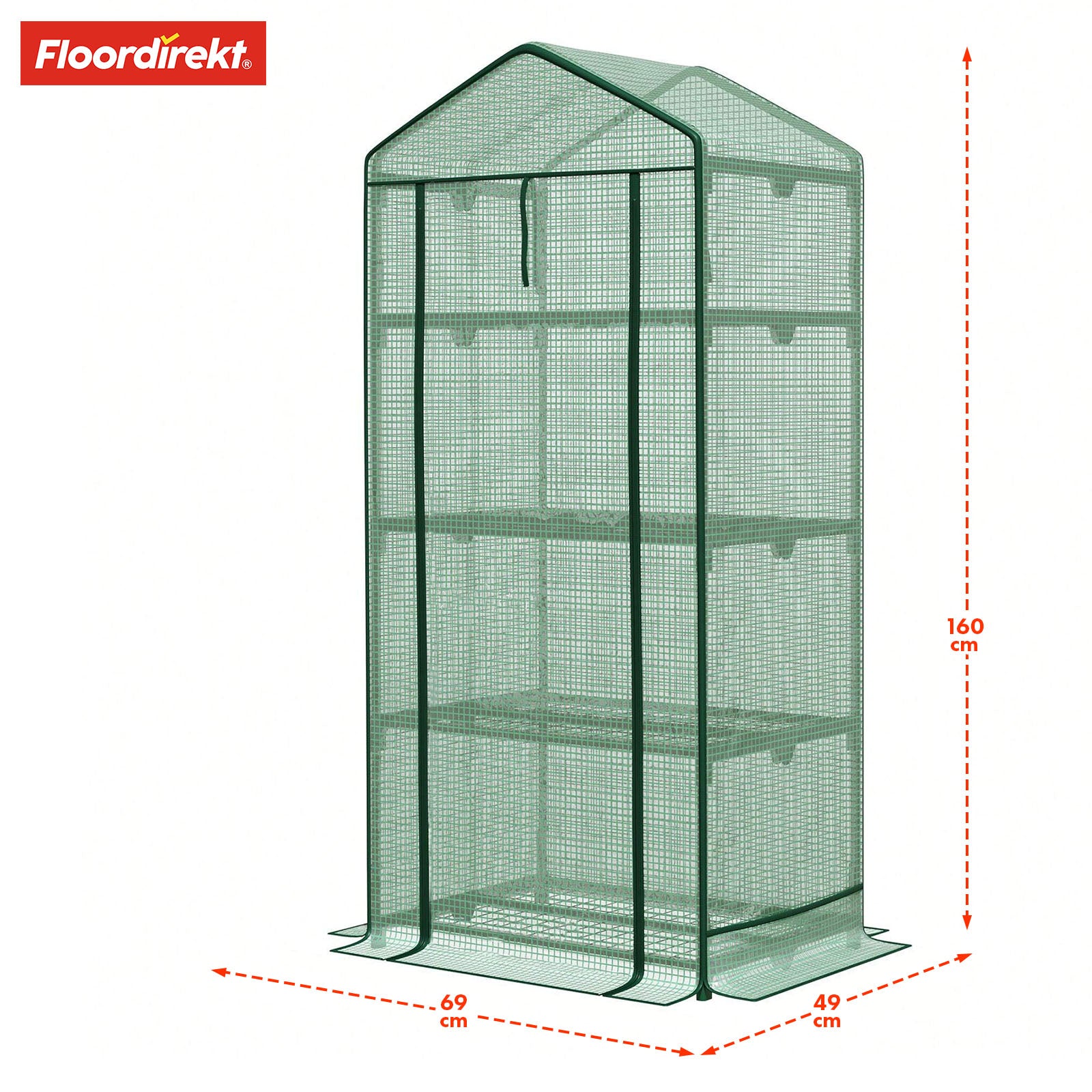 Serre | Bloom | Serre résistante aux intempéries avec cadre en acier robuste | Maison de plantes compacte avec 2, 3 ou 4 niveaux de rangement au choix