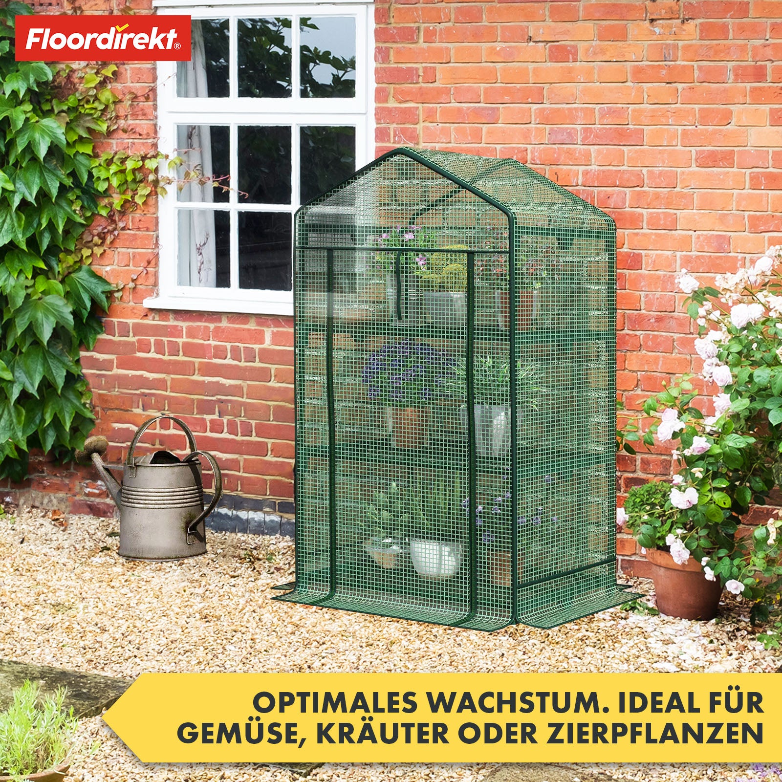 Serre | Bloom | Serre résistante aux intempéries avec cadre en acier robuste | Maison de plantes compacte avec 2, 3 ou 4 niveaux de rangement au choix