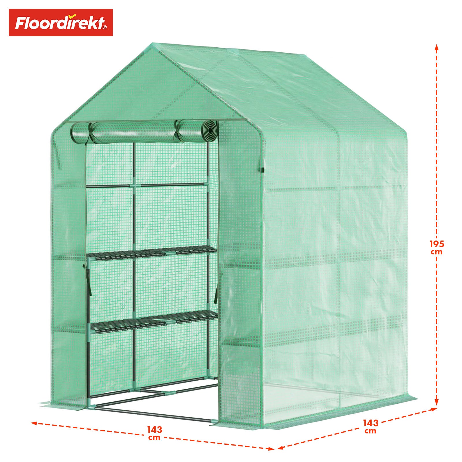 Serre | Harrest | Serre en film plastique durable et résistante aux UV avec cadre en acier robuste et grille de rangement en métal | Deux tailles au choix