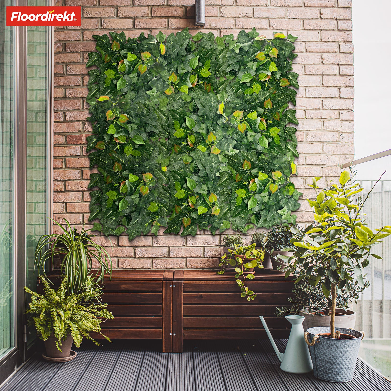 Mur végétal | Ivy | Plante artificielle durable avec feuilles de lierre pour une décoration intérieure moderne | 33 x 33 cm