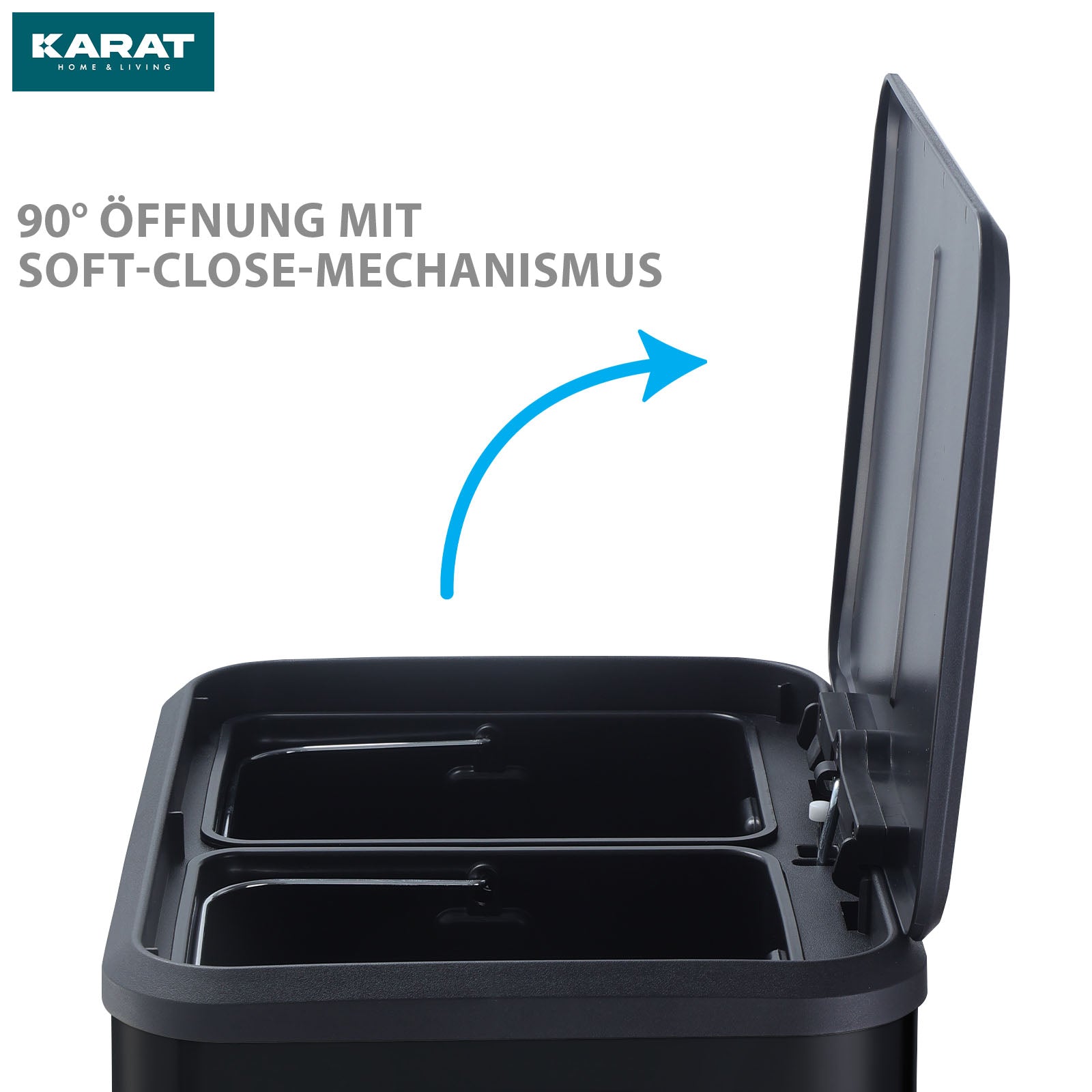 Poubelle | Jack | Capacité 30 L | Tri sélectif 2 voies | Soft-Close & Pedal | Acier inoxydable ou noir