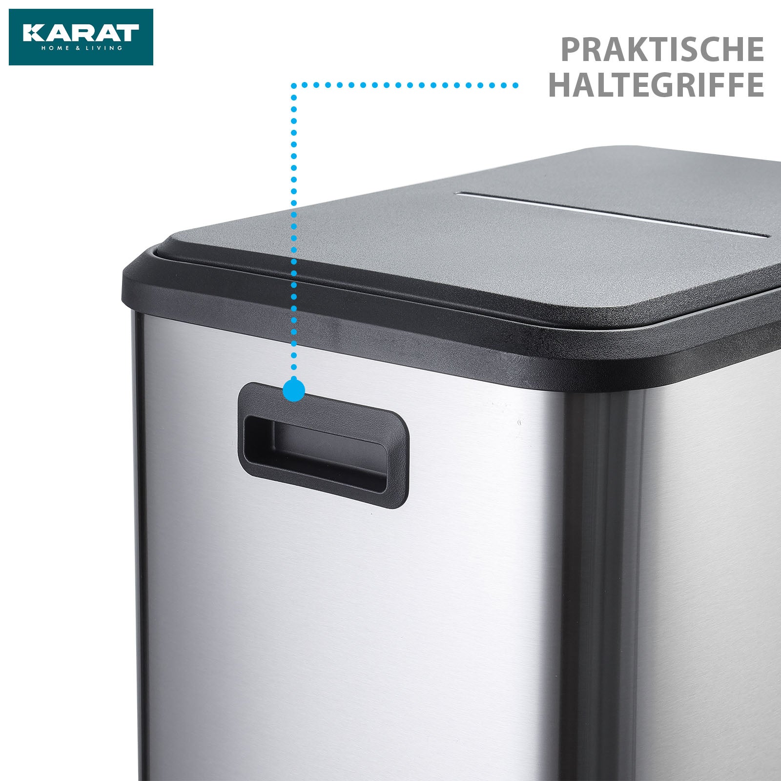 Poubelle | Jack | Capacité 30 L | Tri sélectif 2 voies | Soft-Close & Pedal | Acier inoxydable ou noir