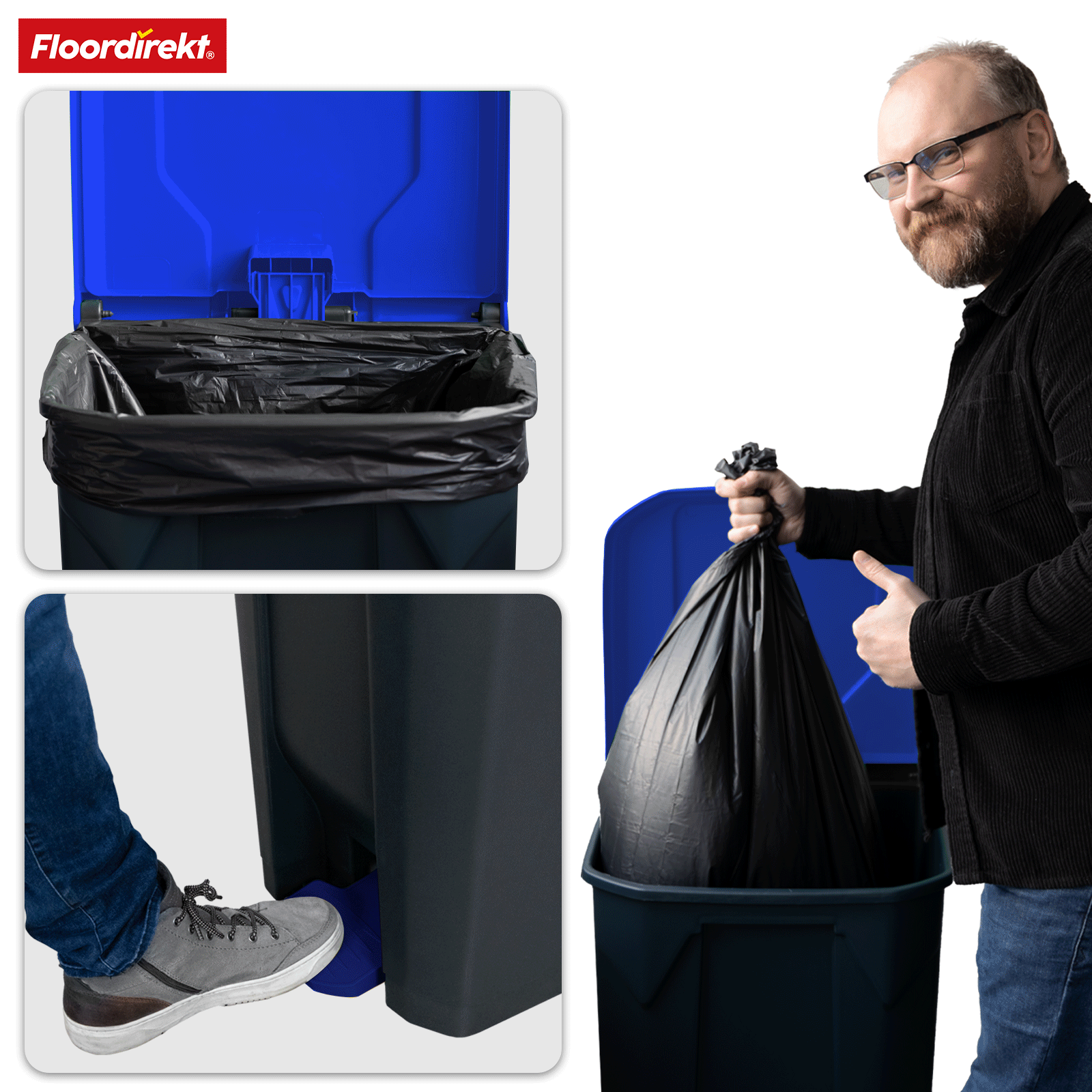 Poubelle | Olaf | Poubelle Step-On robuste | Pour la maison, le bureau & le commerce | Différentes couleurs & tailles