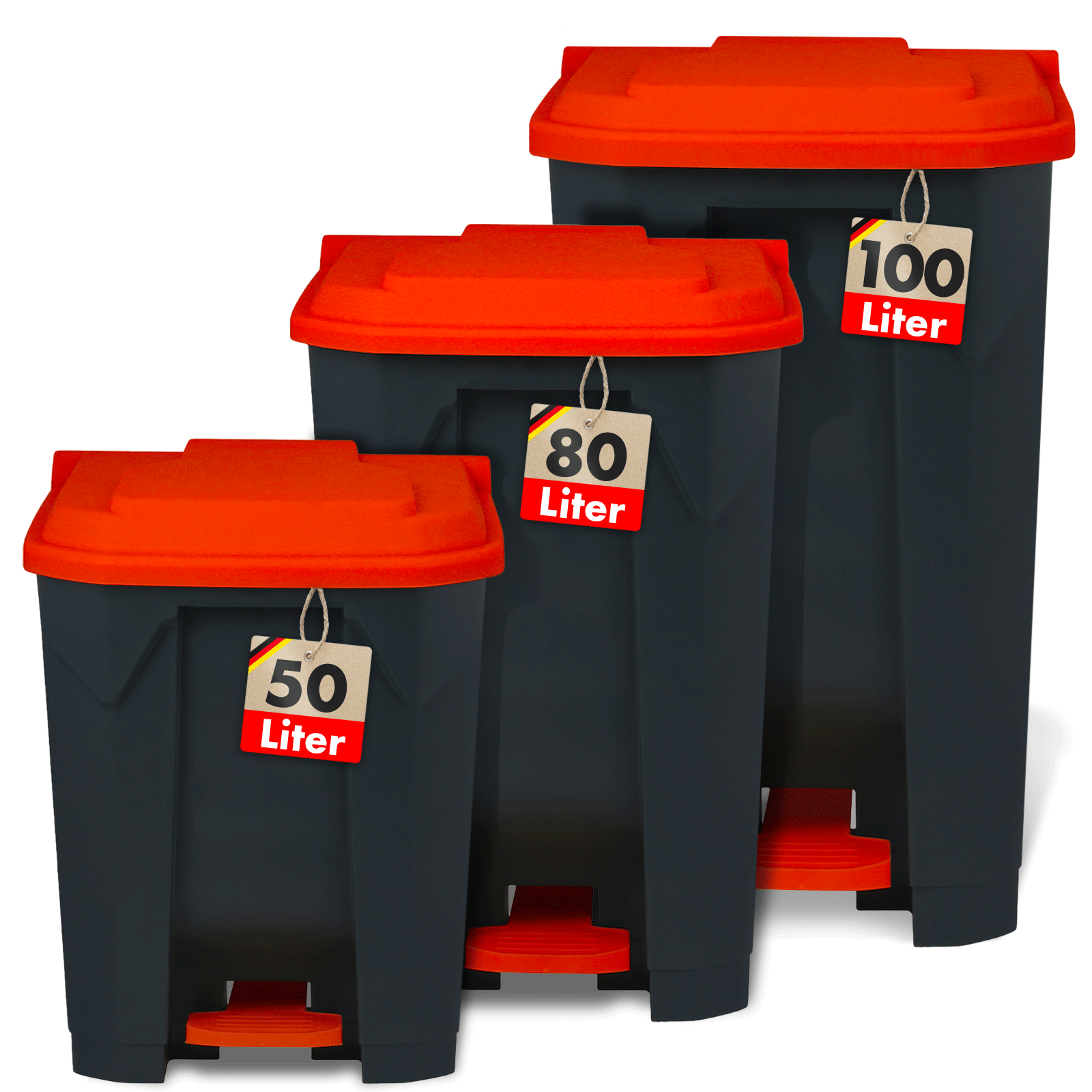 Poubelle | Olaf | Poubelle Step-On robuste | Pour la maison, le bureau & le commerce | Différentes couleurs & tailles