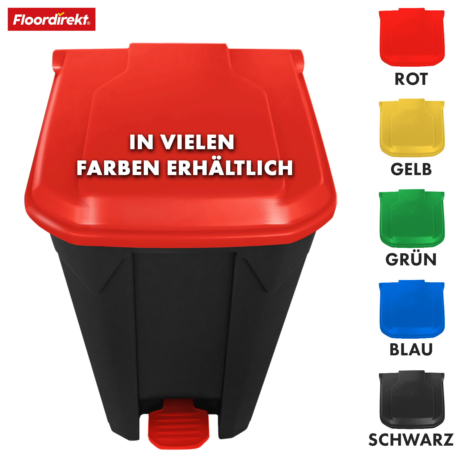 Poubelle | Olaf | Poubelle Step-On robuste | Pour la maison, le bureau & le commerce | Différentes couleurs & tailles