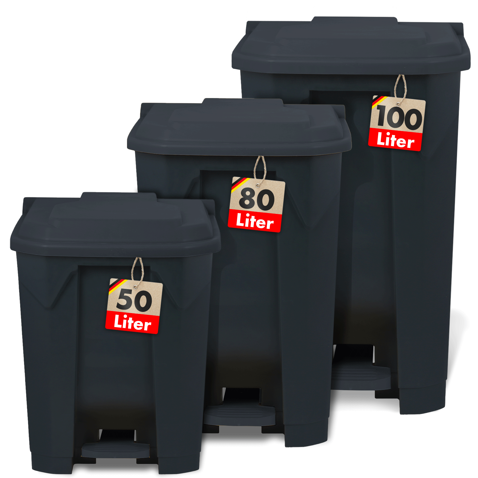 Poubelle | Olaf | Poubelle Step-On robuste | Pour la maison, le bureau & le commerce | Différentes couleurs & tailles