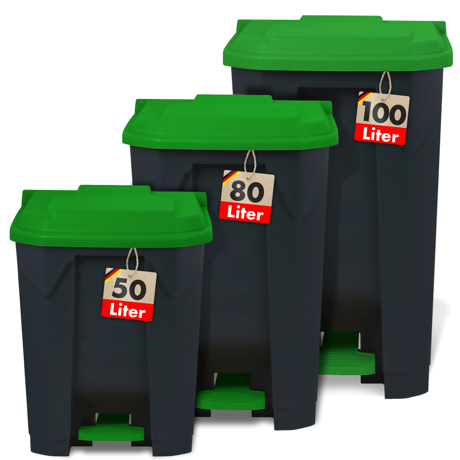 Poubelle | Olaf | Poubelle Step-On robuste | Pour la maison, le bureau & le commerce | Différentes couleurs & tailles