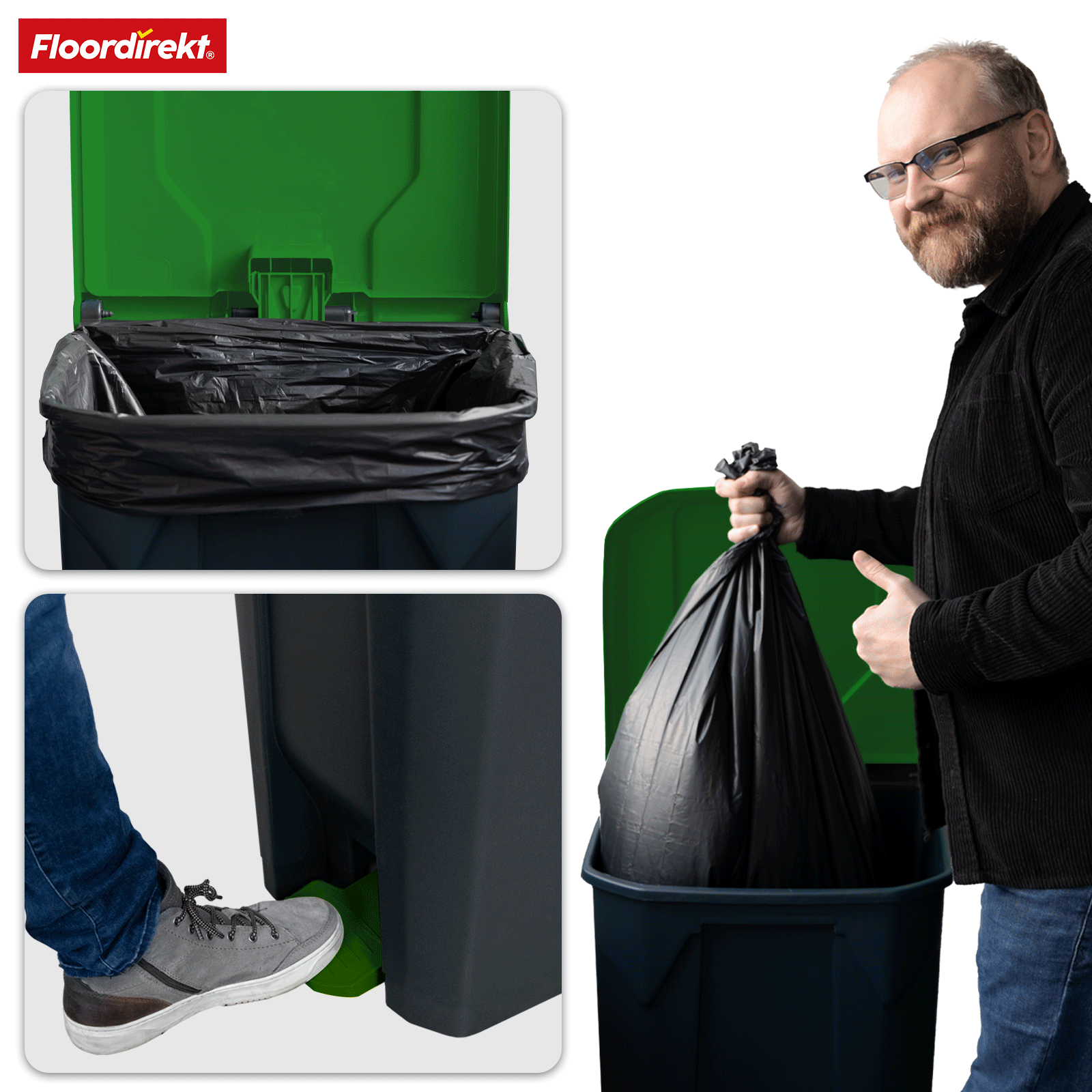 Poubelle | Olaf | Poubelle Step-On robuste | Pour la maison, le bureau & le commerce | Différentes couleurs & tailles