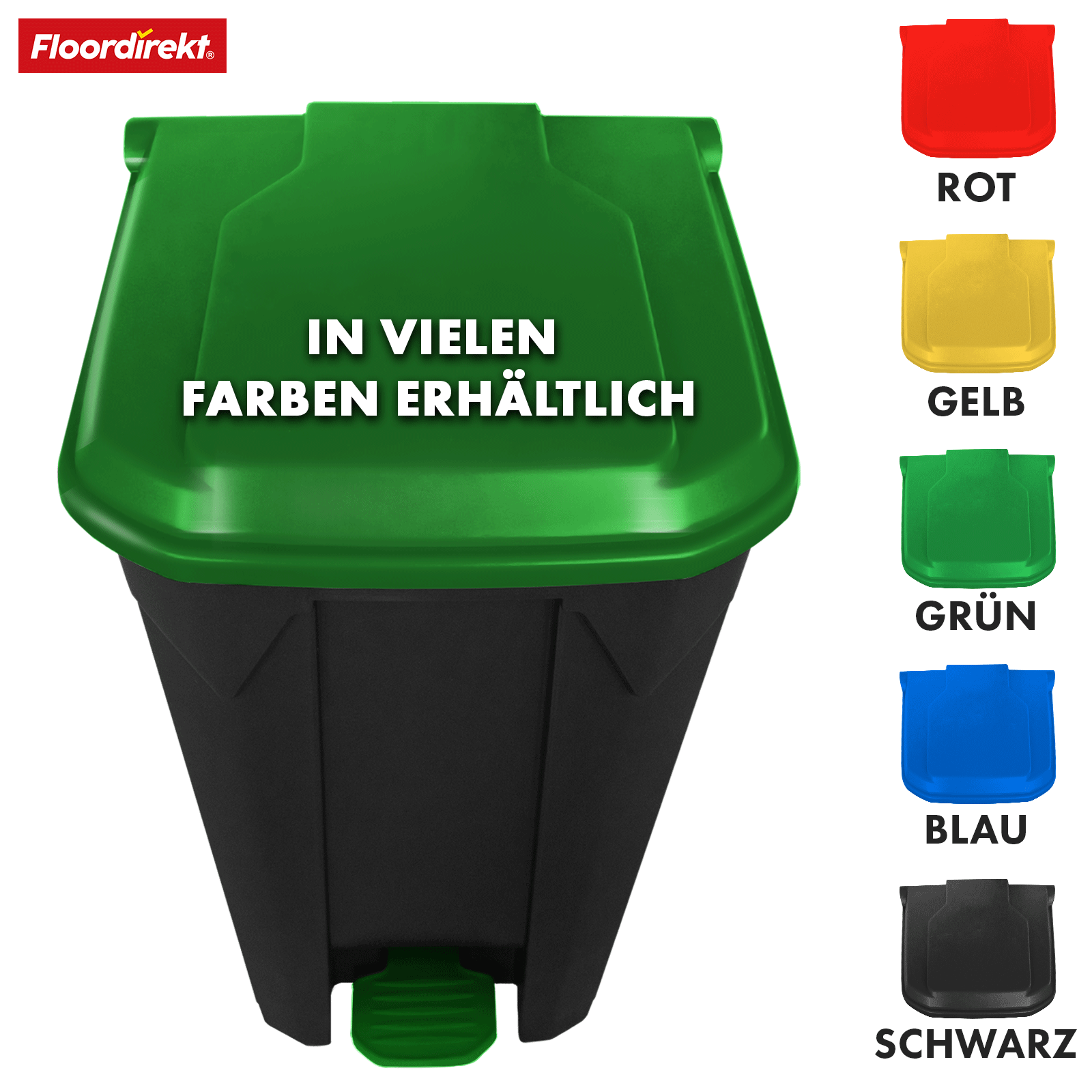 Poubelle | Olaf | Poubelle Step-On robuste | Pour la maison, le bureau & le commerce | Différentes couleurs & tailles