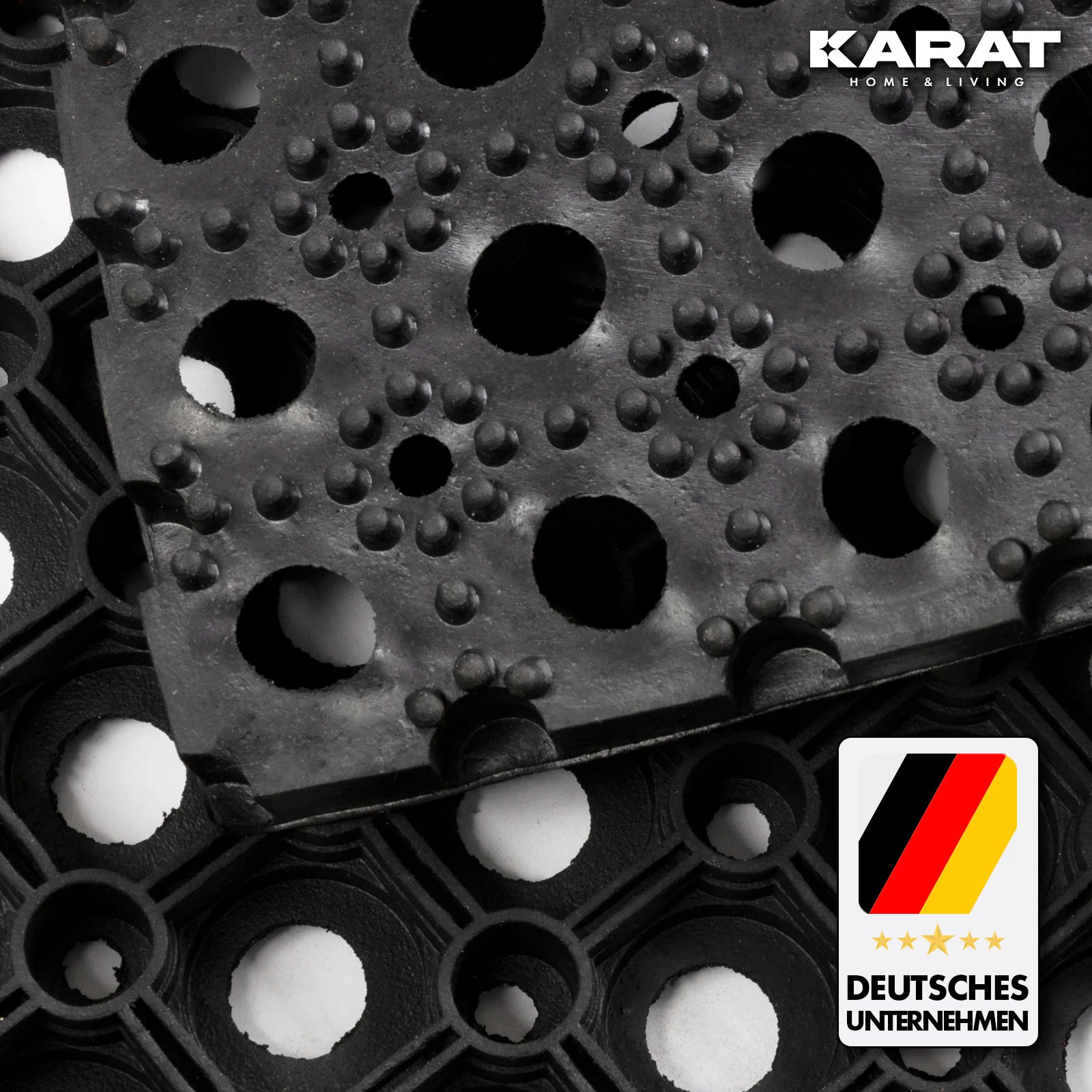 Tapis en caoutchouc à anneaux octogonaux | Épaisseur: 23 mm | Également disponible en découpe sur mesure