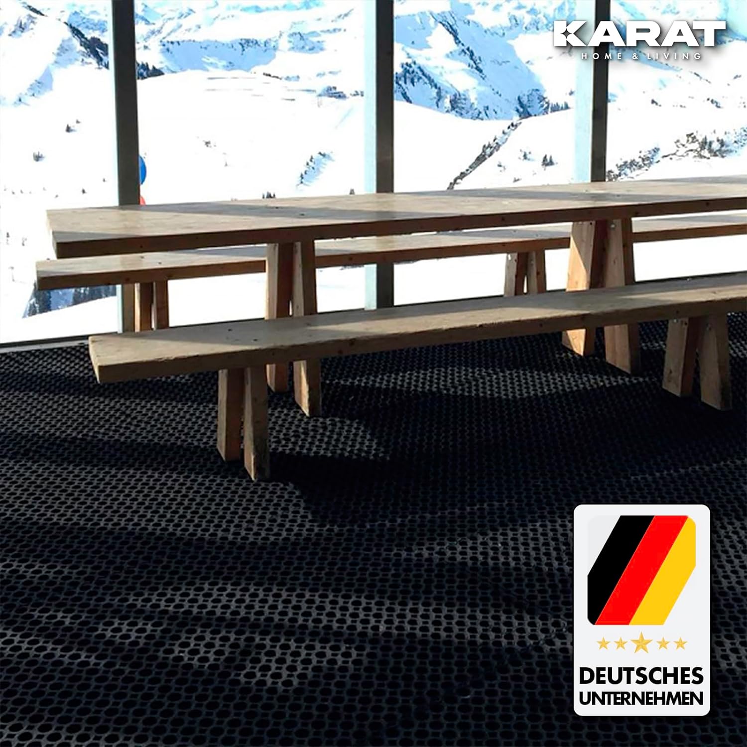 Tapis en caoutchouc à anneaux octogonaux | Épaisseur: 23 mm | Également disponible en découpe sur mesure