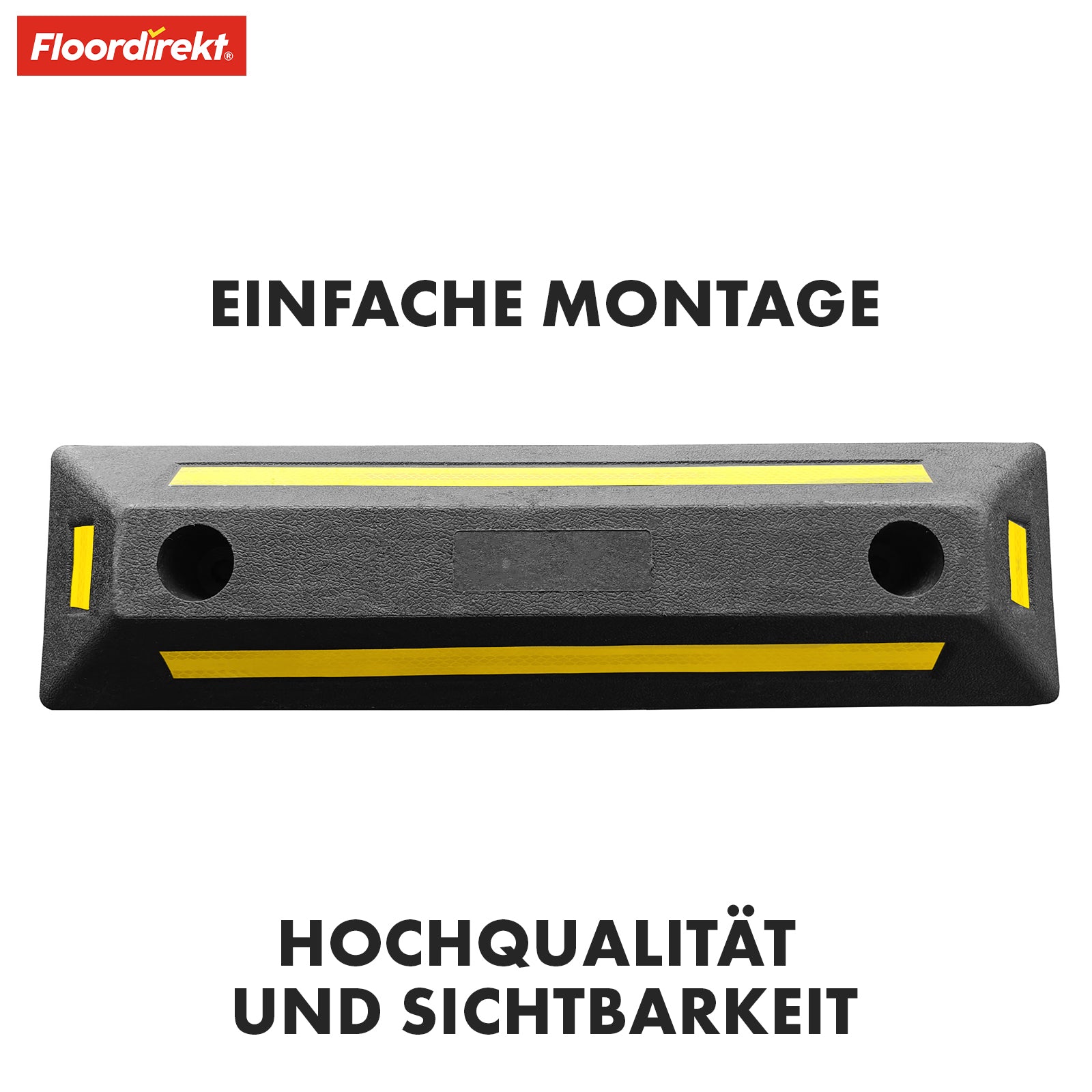 Bordure de parking | Fuji | Solution robuste et résistante aux intempéries à haute visibilité pour se garer en toute sécurité | 56 x 10 x 15 cm