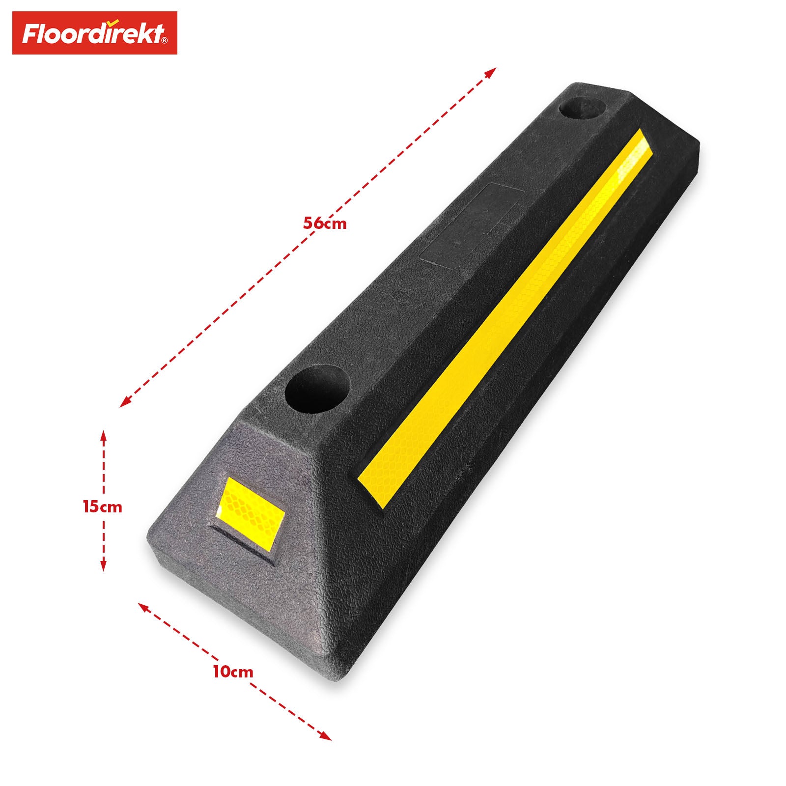 Bordure de parking | Fuji | Solution robuste et résistante aux intempéries à haute visibilité pour se garer en toute sécurité | 56 x 10 x 15 cm