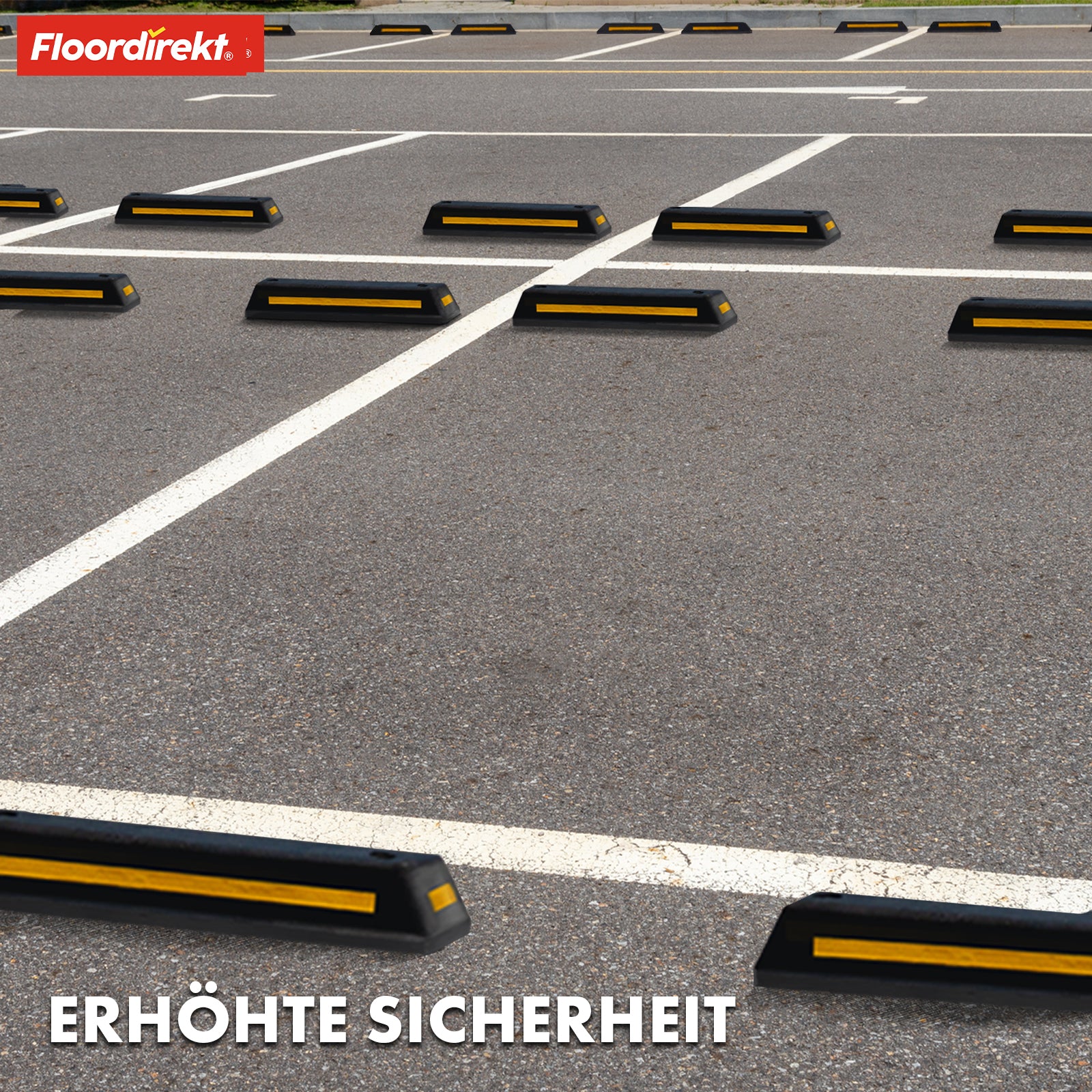 Bordure de parking | Fuji | Solution robuste et résistante aux intempéries à haute visibilité pour se garer en toute sécurité | 56 x 10 x 15 cm