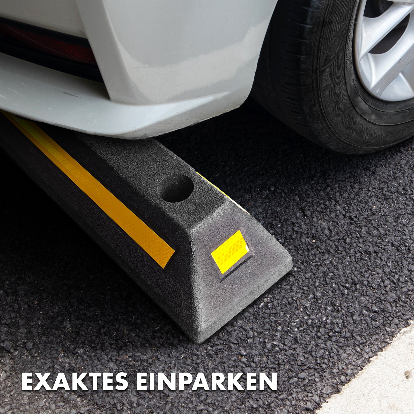 Bordure de parking | Fuji | Solution robuste et résistante aux intempéries à haute visibilité pour se garer en toute sécurité | 56 x 10 x 15 cm