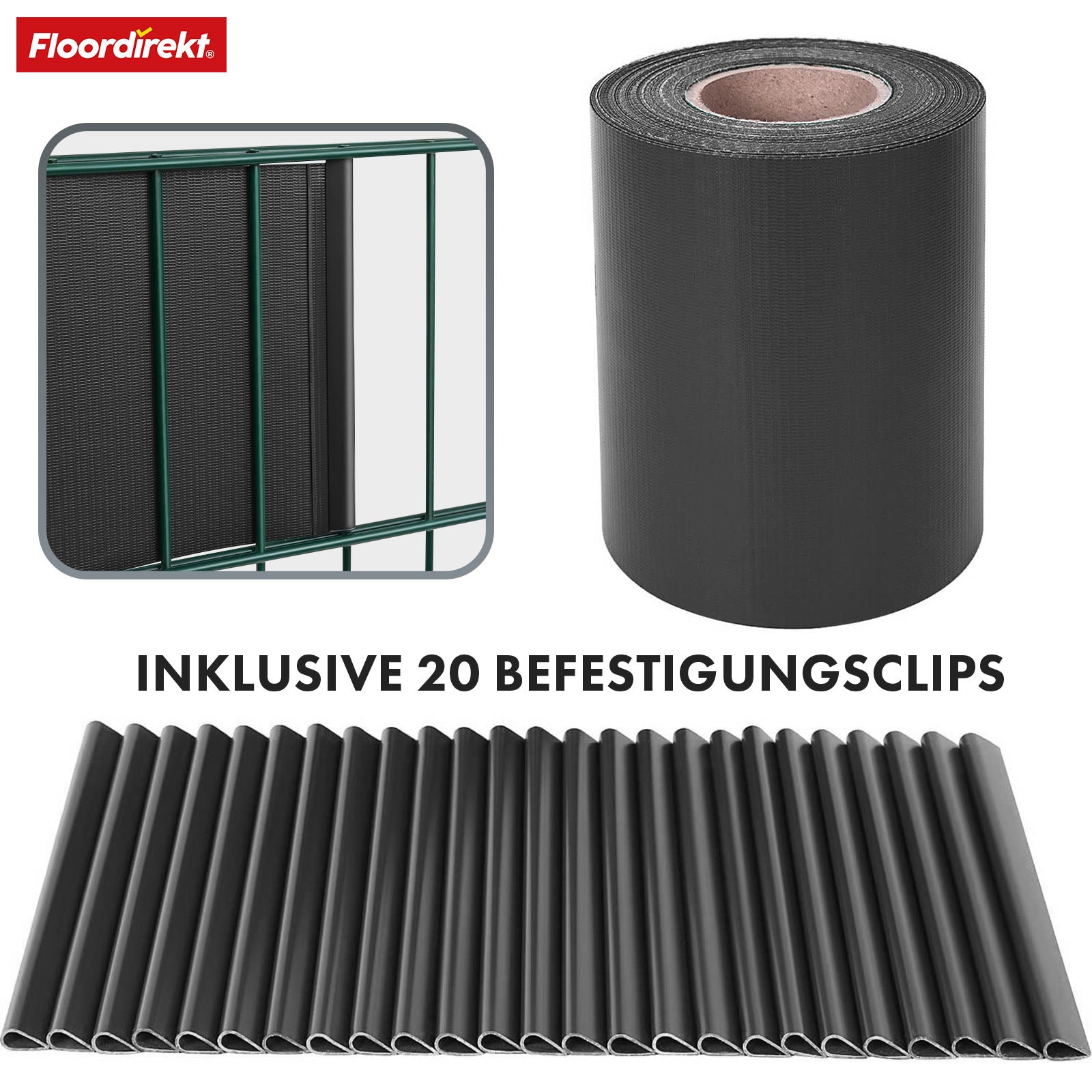 Bandes d'intimité en PVC | Pour clôtures à mailles | 3 couleurs + 4 motifs